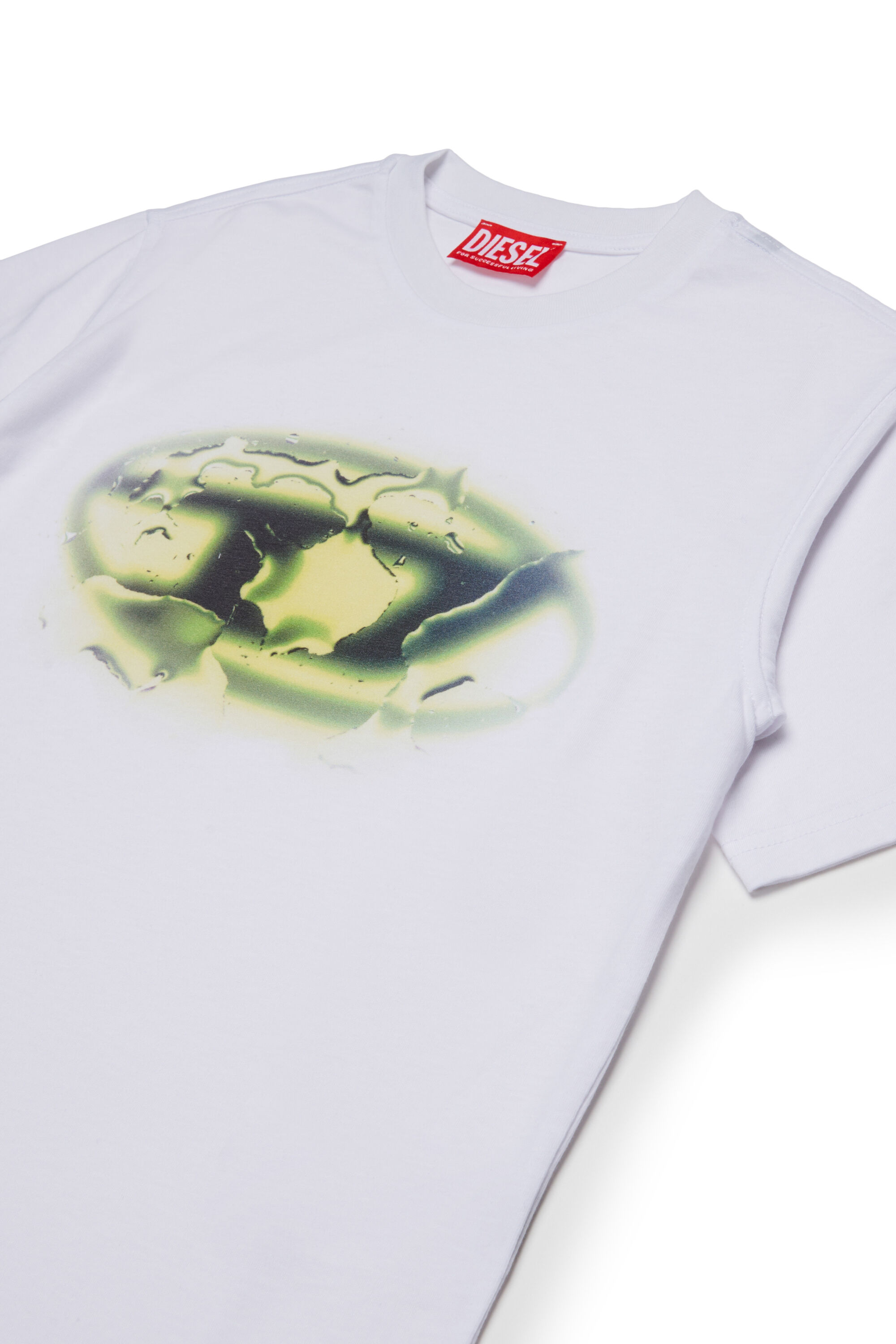 Diesel - TBOXTK3 OVER, Man's Cotton graphic print T-shirt in White - 3