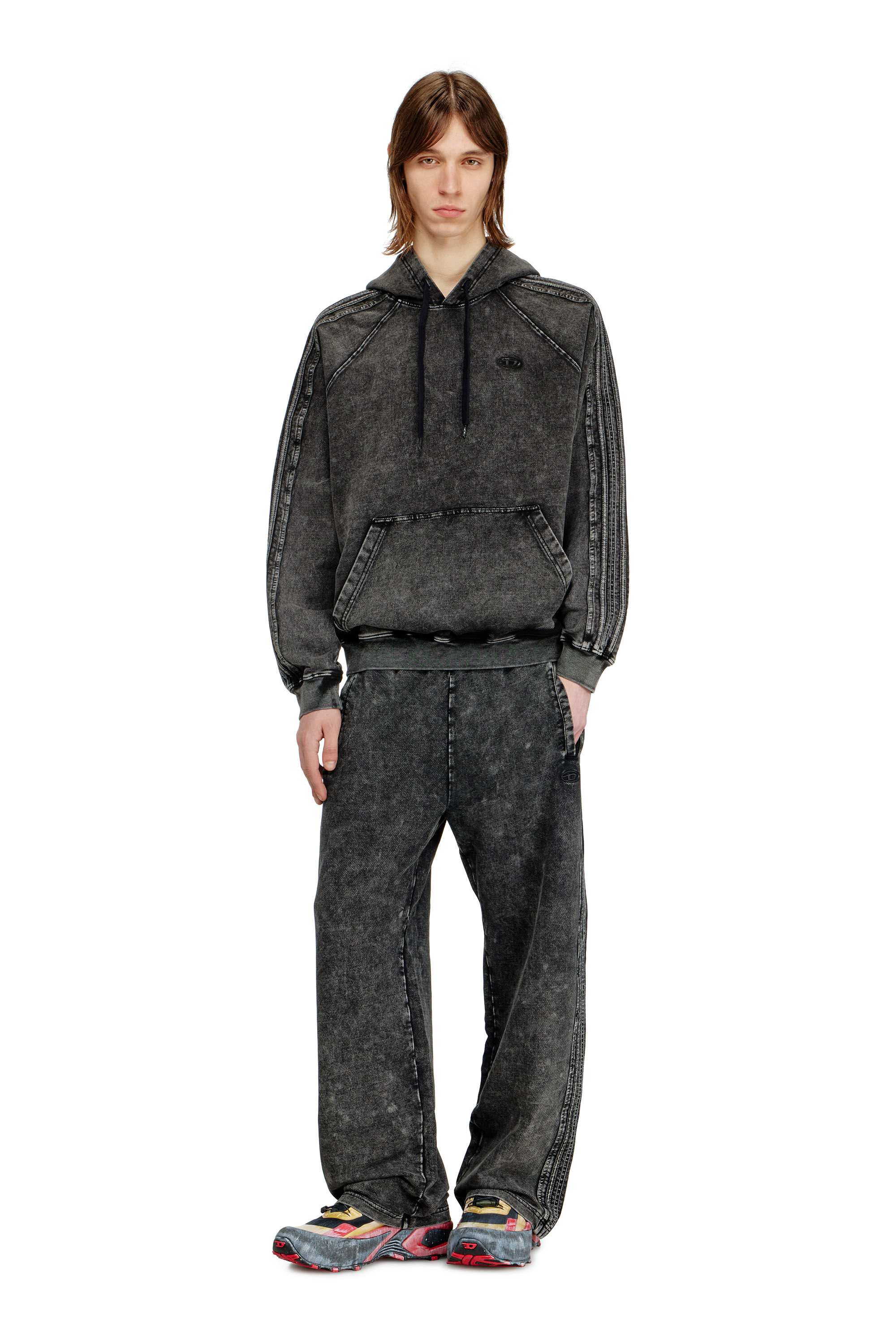Diesel - P-ALT, Man's Denim-look sweatpants with side bands in null - 1