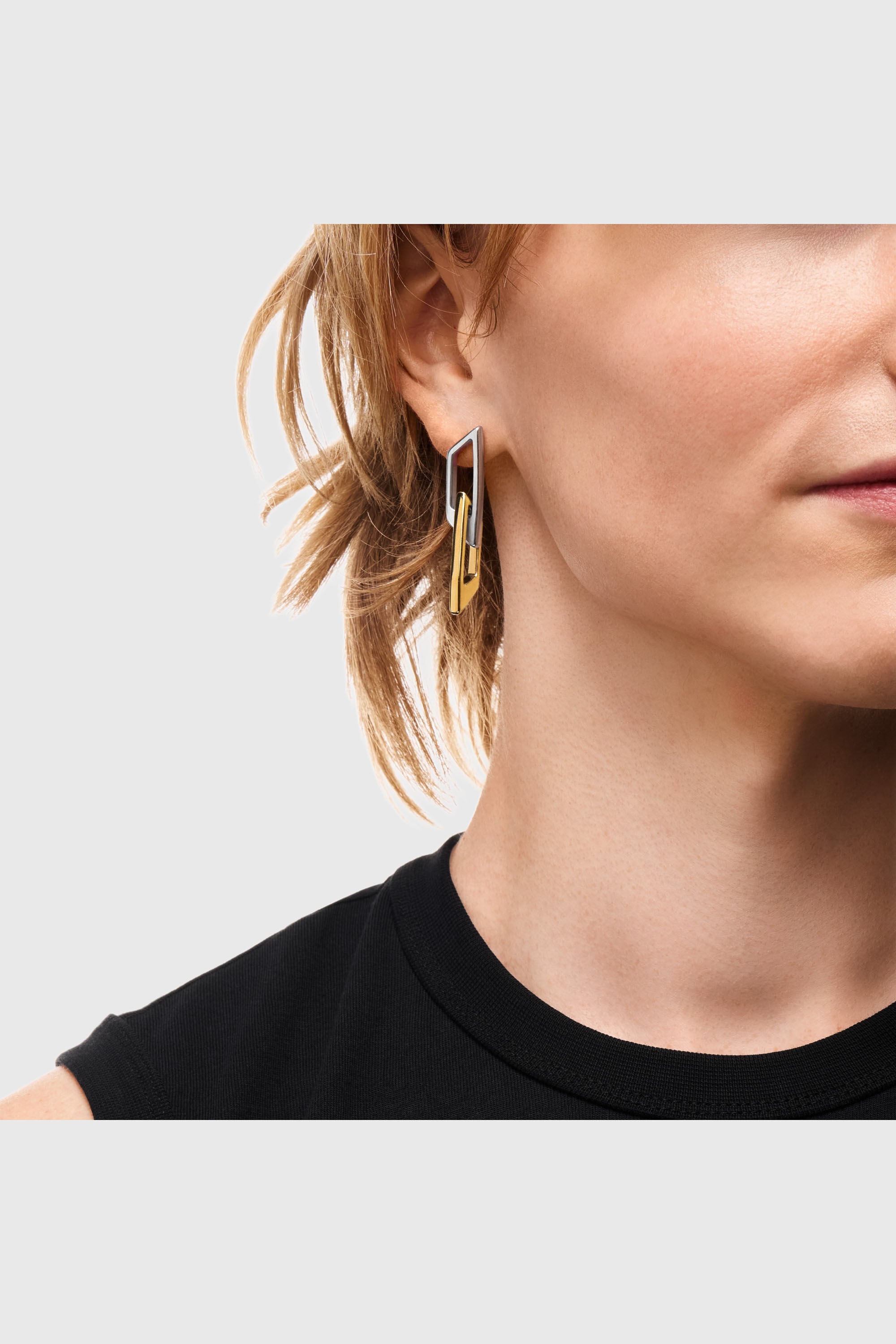 Diesel - DX1685931  JEWELLERY, Unisex's Stainless steel drop earring in Silver/Gold - 4