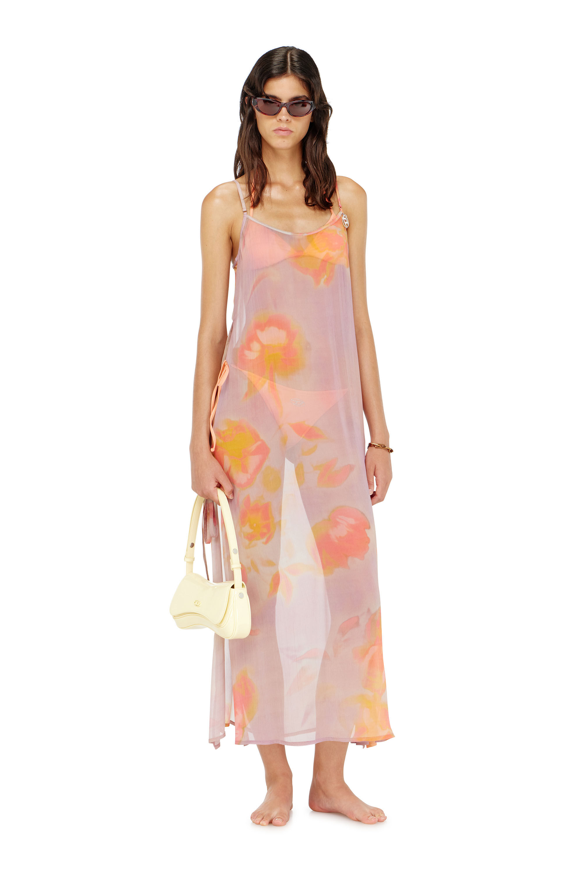 Diesel - VANYA-UTLT, Woman's Beach cover-up dress in floral chiffon in null - 2