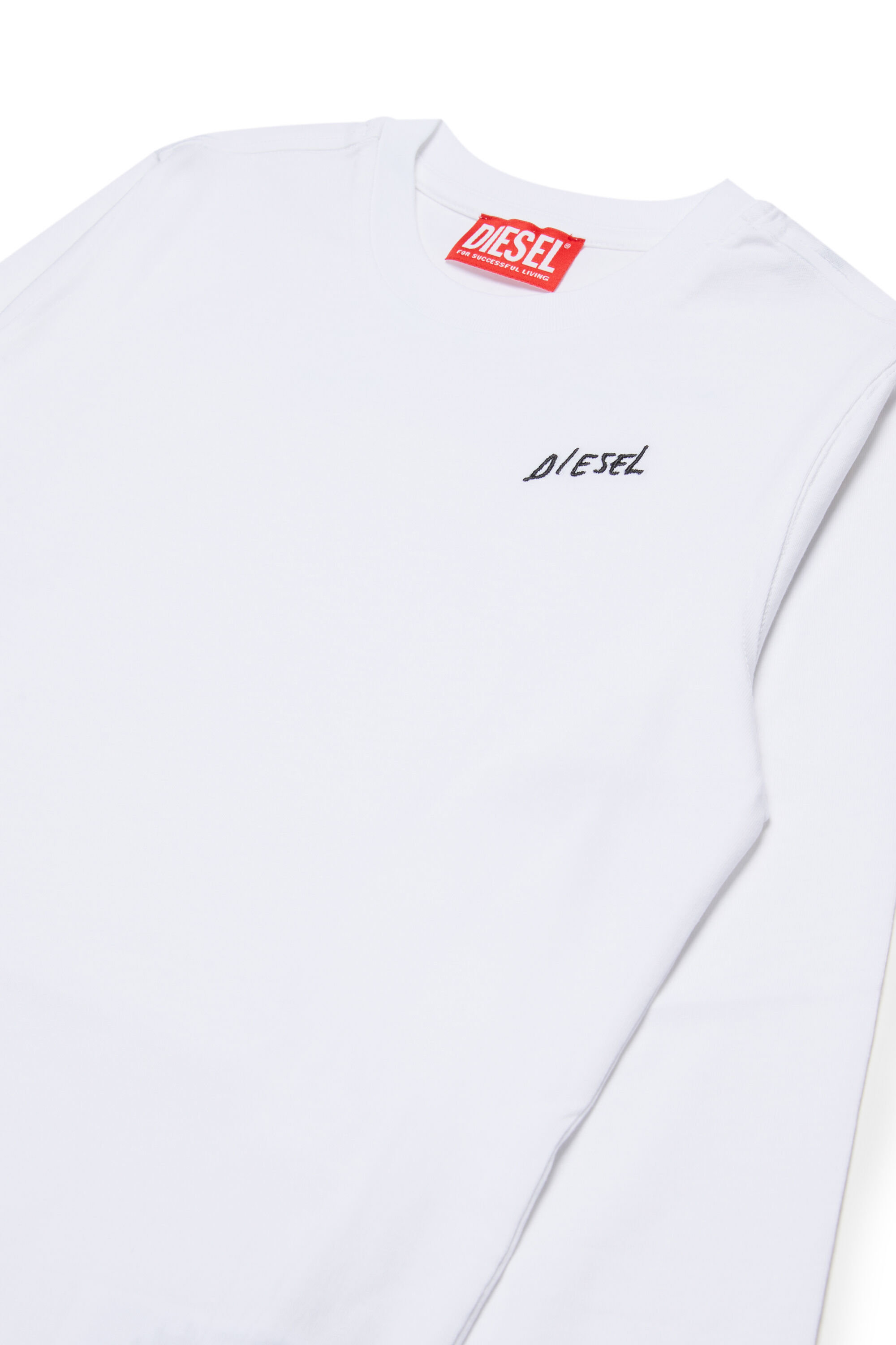 Diesel - TDIEGOSB22LS, Man's Cotton T-shirt with embroidered logo in White - 3