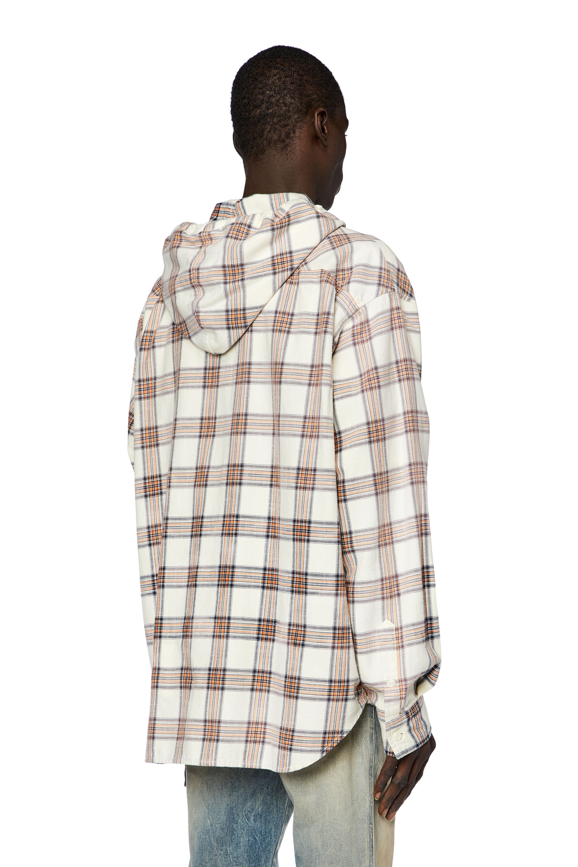 Diesel - S-DEWNY-HOOD, Man Hooded overshirt in check cotton flannel in Multicolor - Image 4
