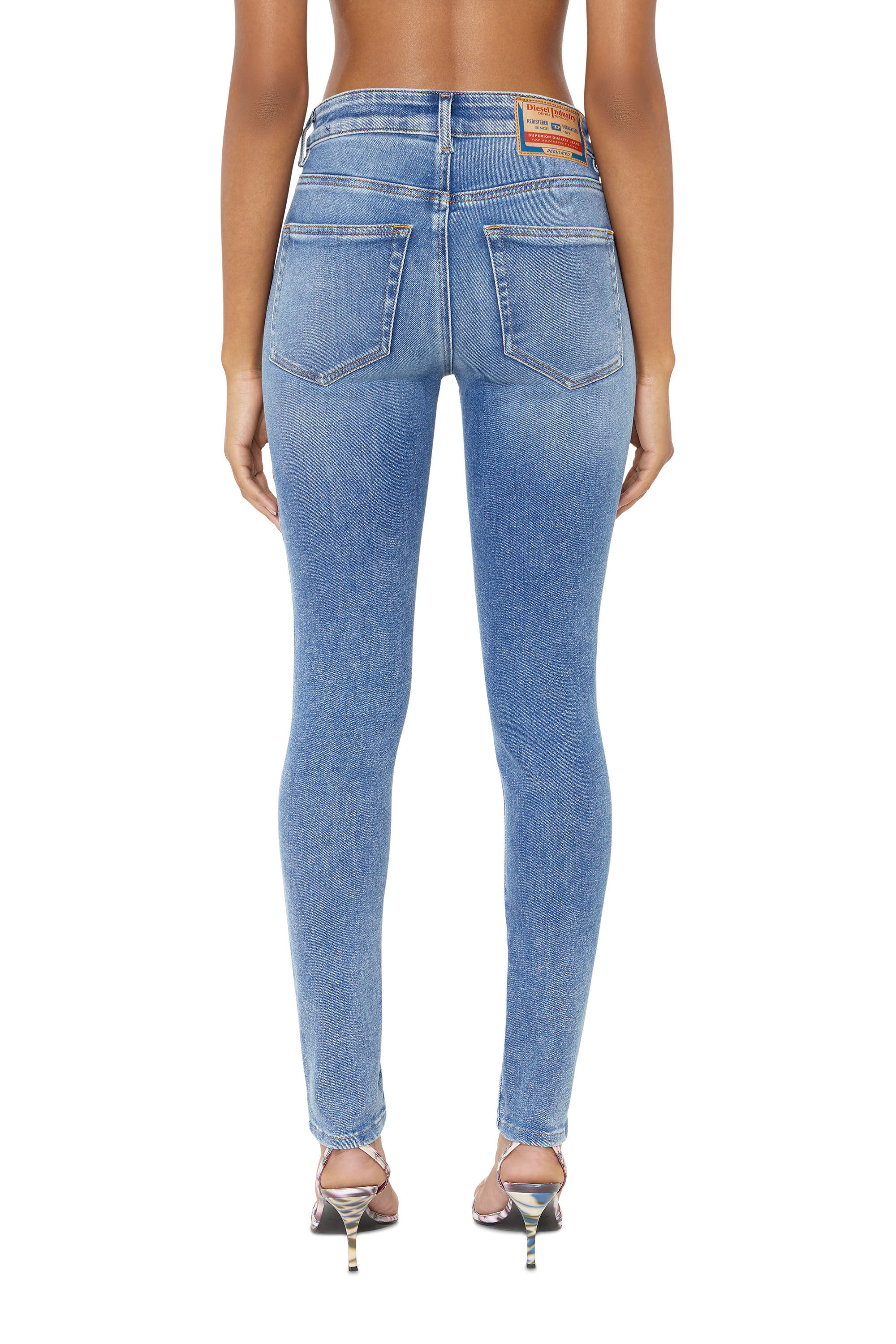 Diesel - Woman Super skinny Jeans 2017 Slandy 09D62, Medium blue - Image 4