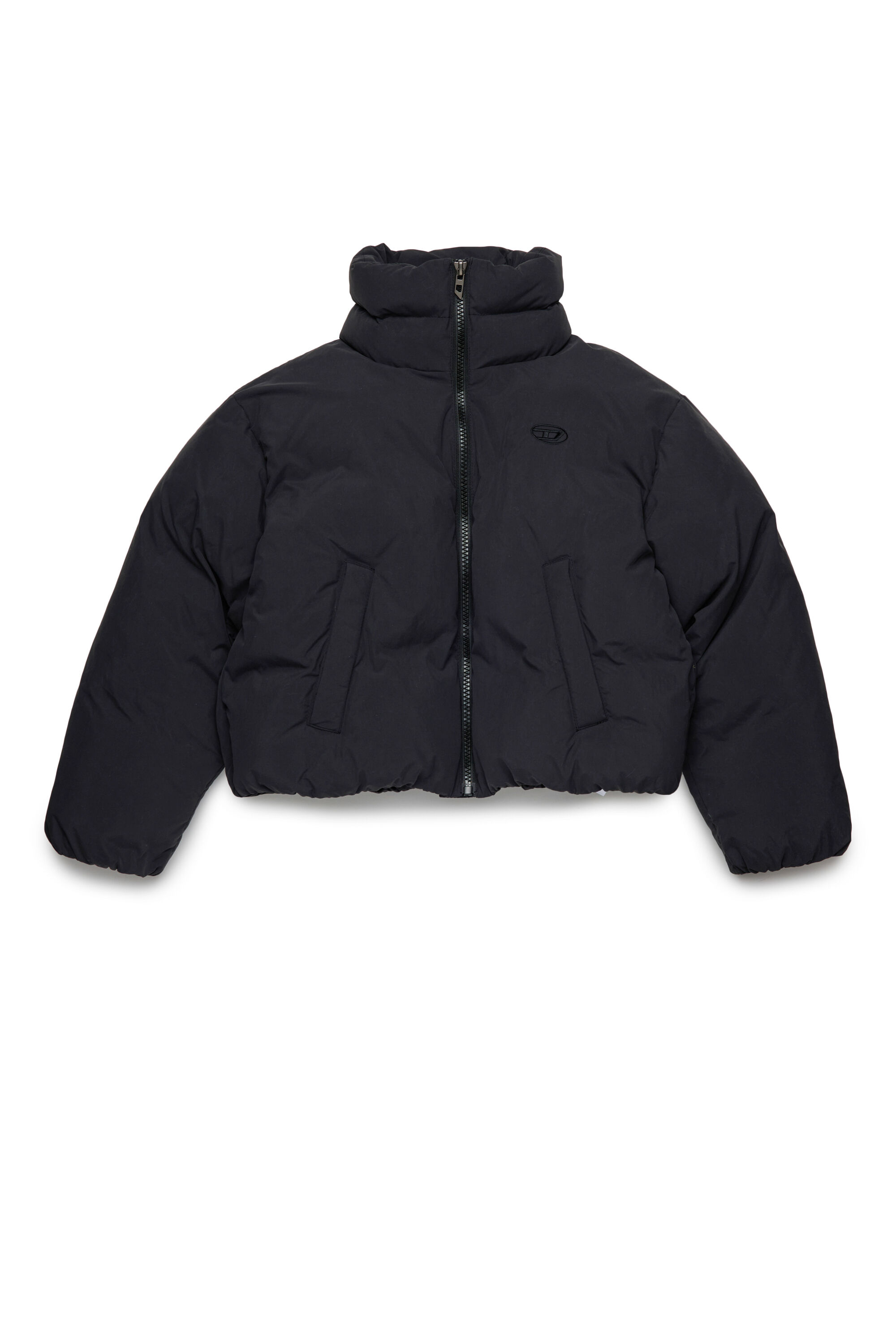 Diesel - JWRAVYS, Woman's Padded nylon jacket with zipper in Black - 1