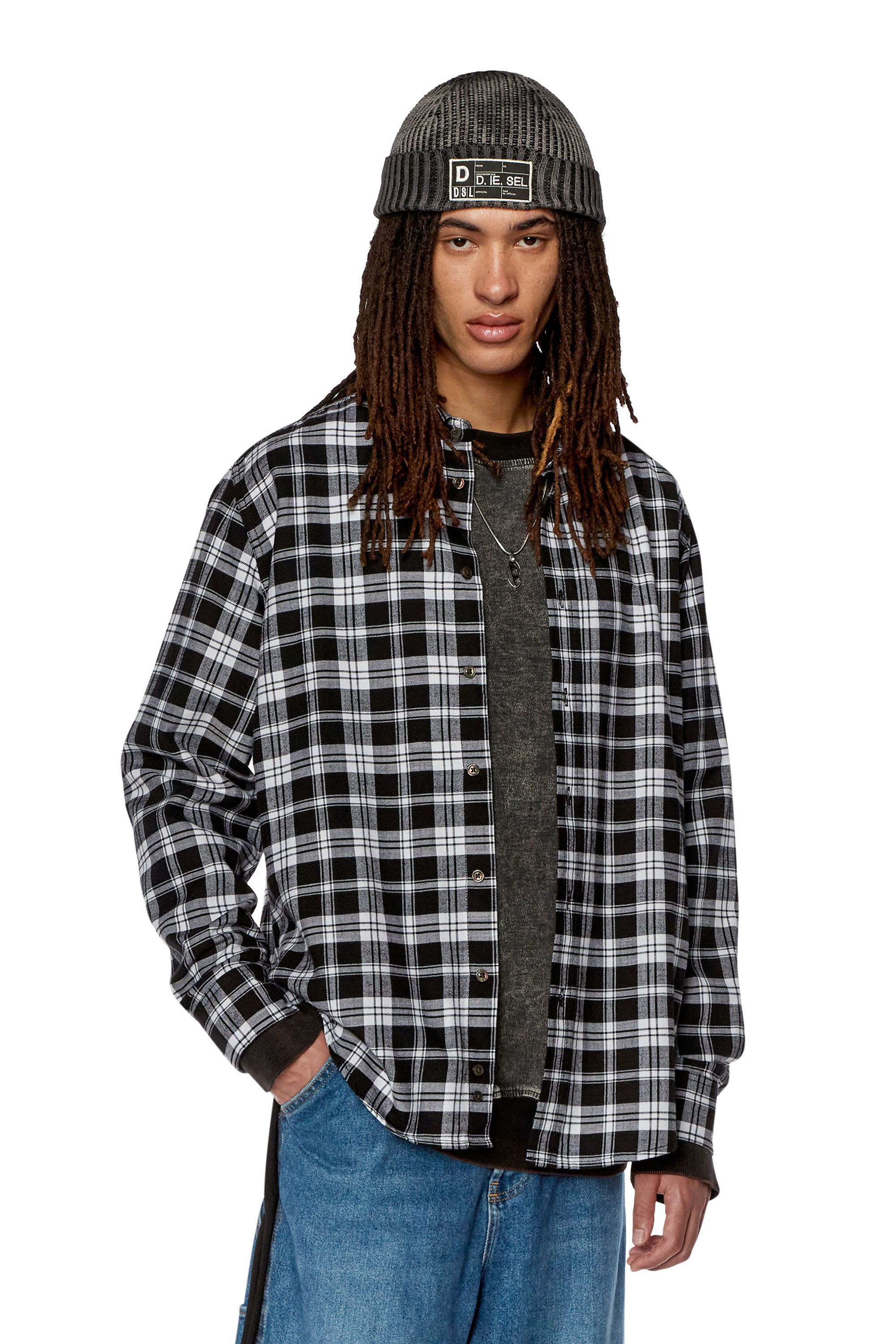 Diesel - S-UMBE-CHECK-NW, Man Shirt in checked flannel in Multicolor - Image 3