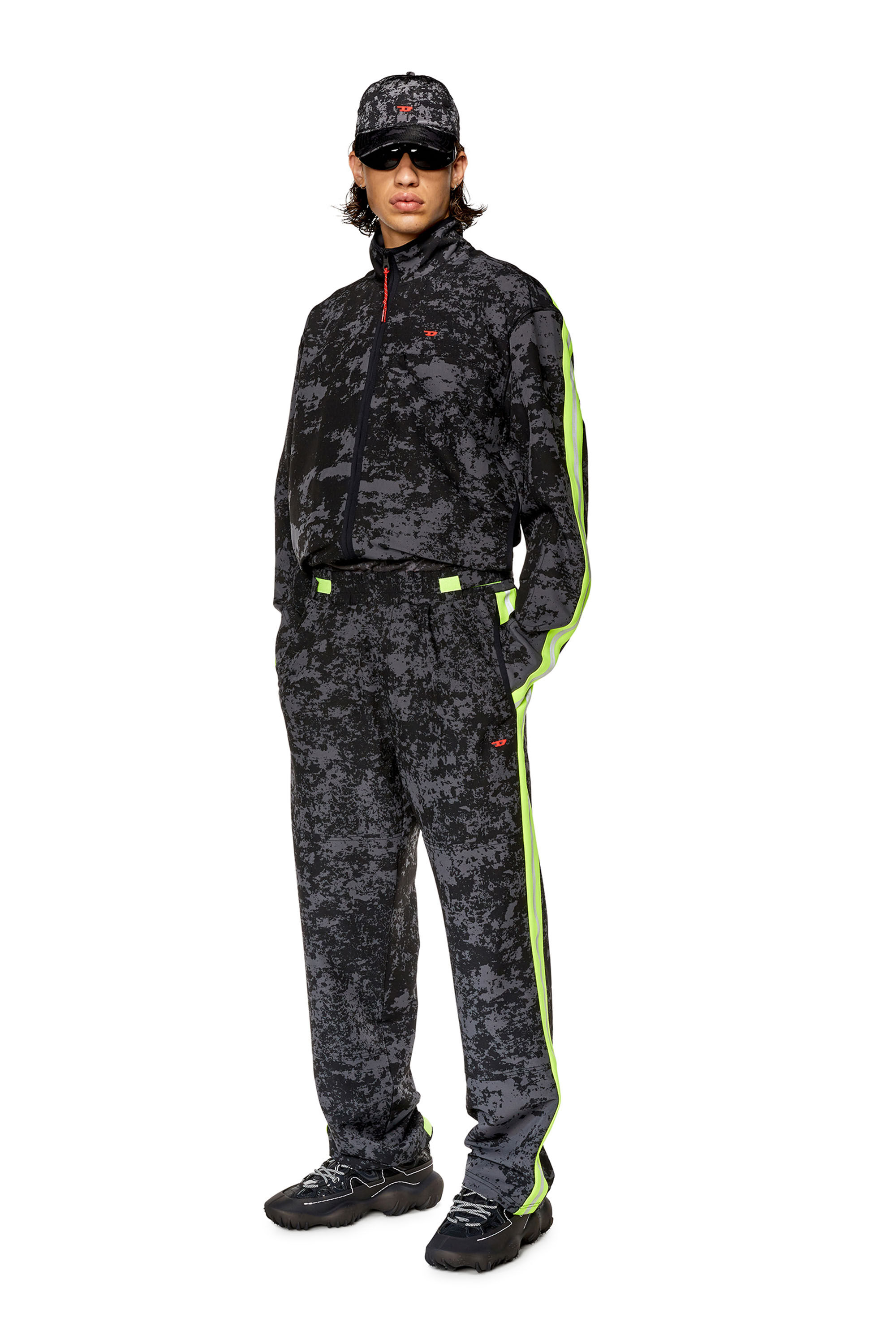 Diesel - AMWB-WINSTON-WT30, Man Woven track pants with cloudy print in Multicolor - Image 1