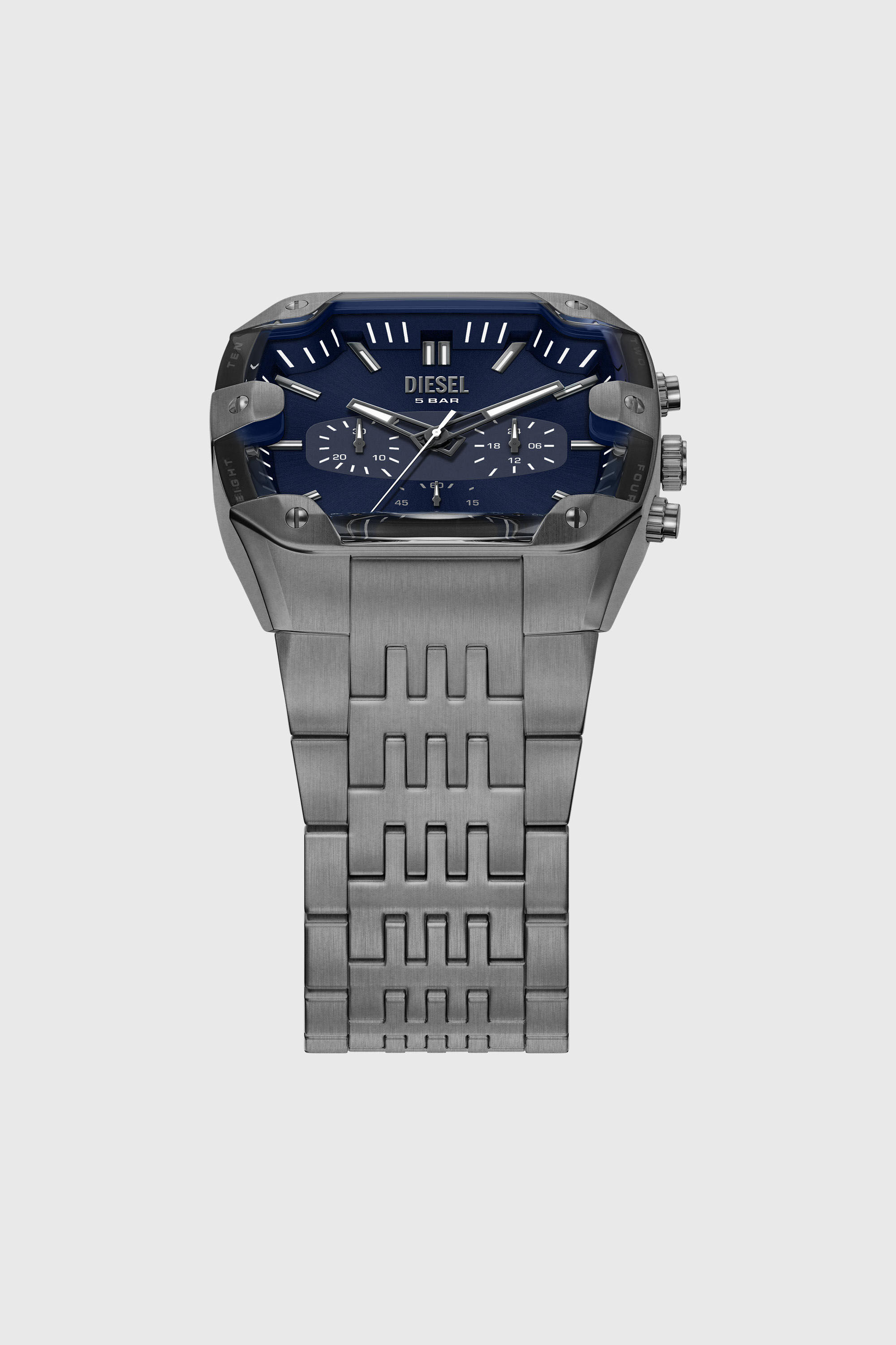 Diesel - DZ4717 WATCH, Man's Spiked Cushion gunmetal stainless steel watch in Dark grey - 4