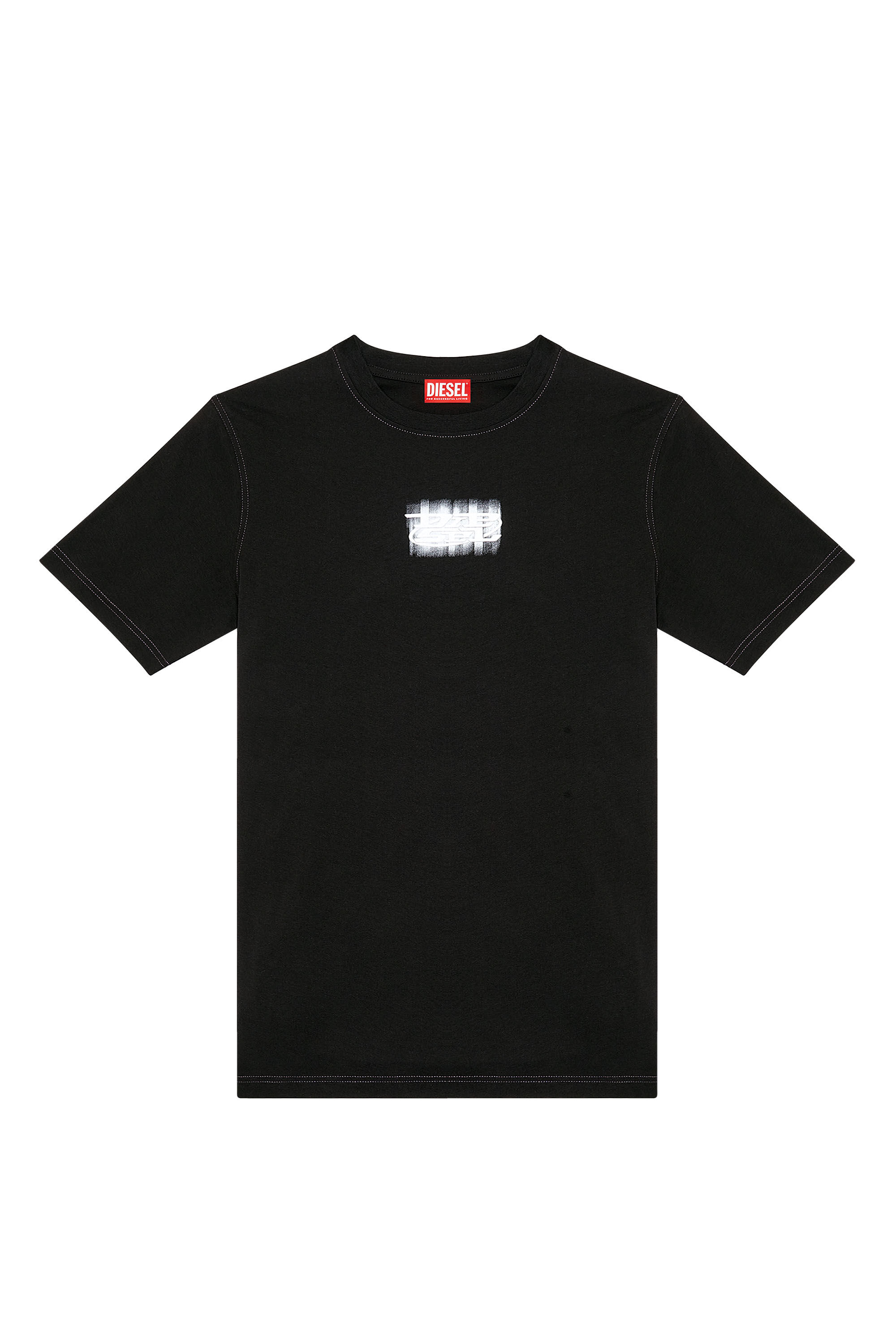 Diesel - T-JUST-N4, Man Logo-flocked T-shirt in organic cotton in Black - Image 2