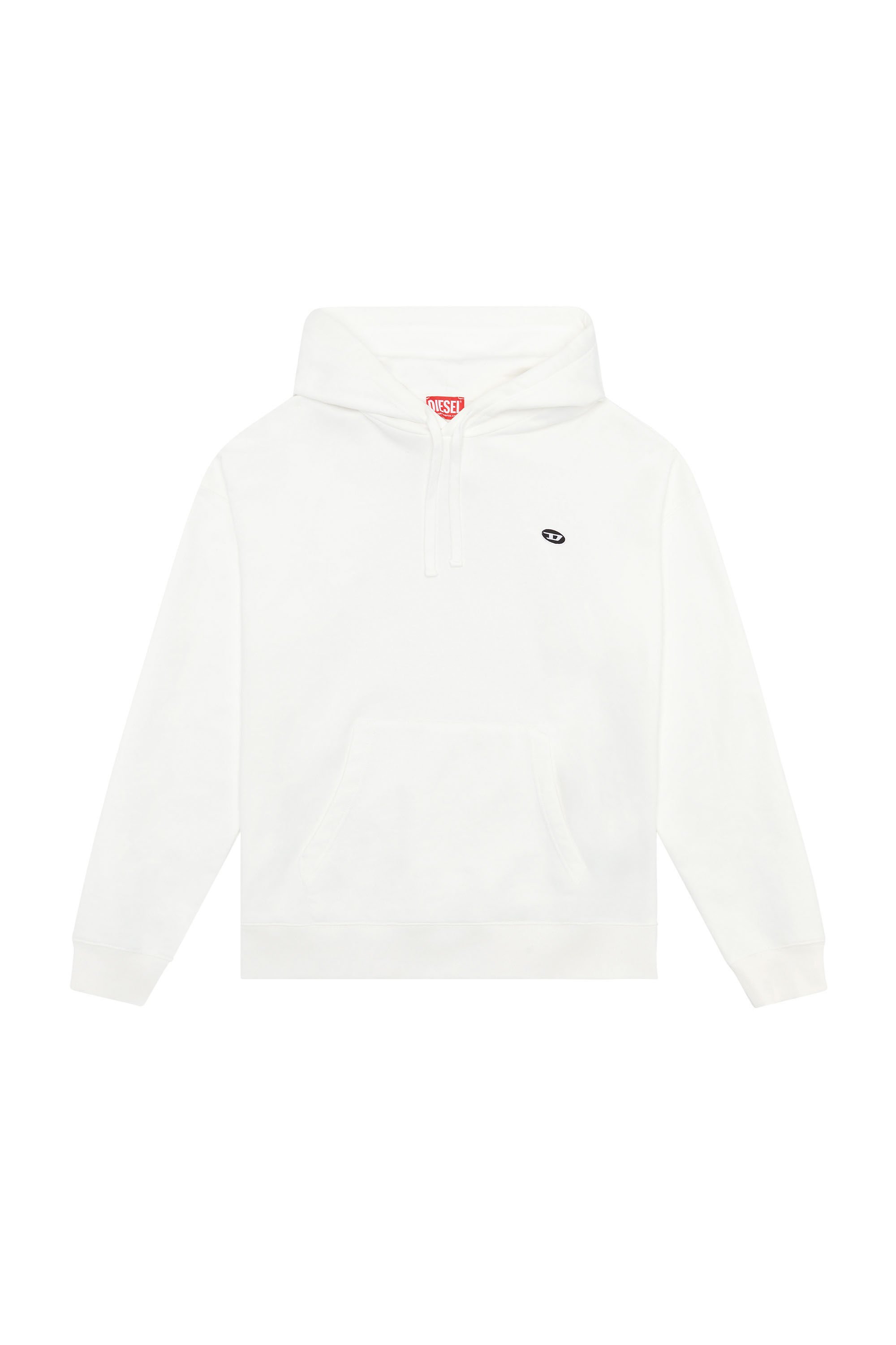 Diesel - S-ROB-HOOD-DOVAL-PJ, Man Hoodie with oval D patch in White - Image 2