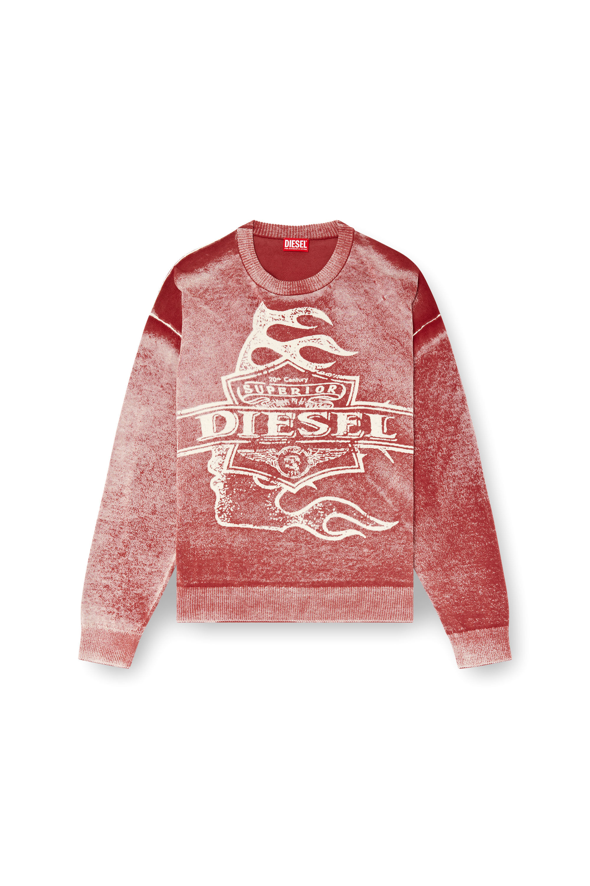 Diesel - K-BELEZ, Man's Reverse-print logo jumper in Red - 2