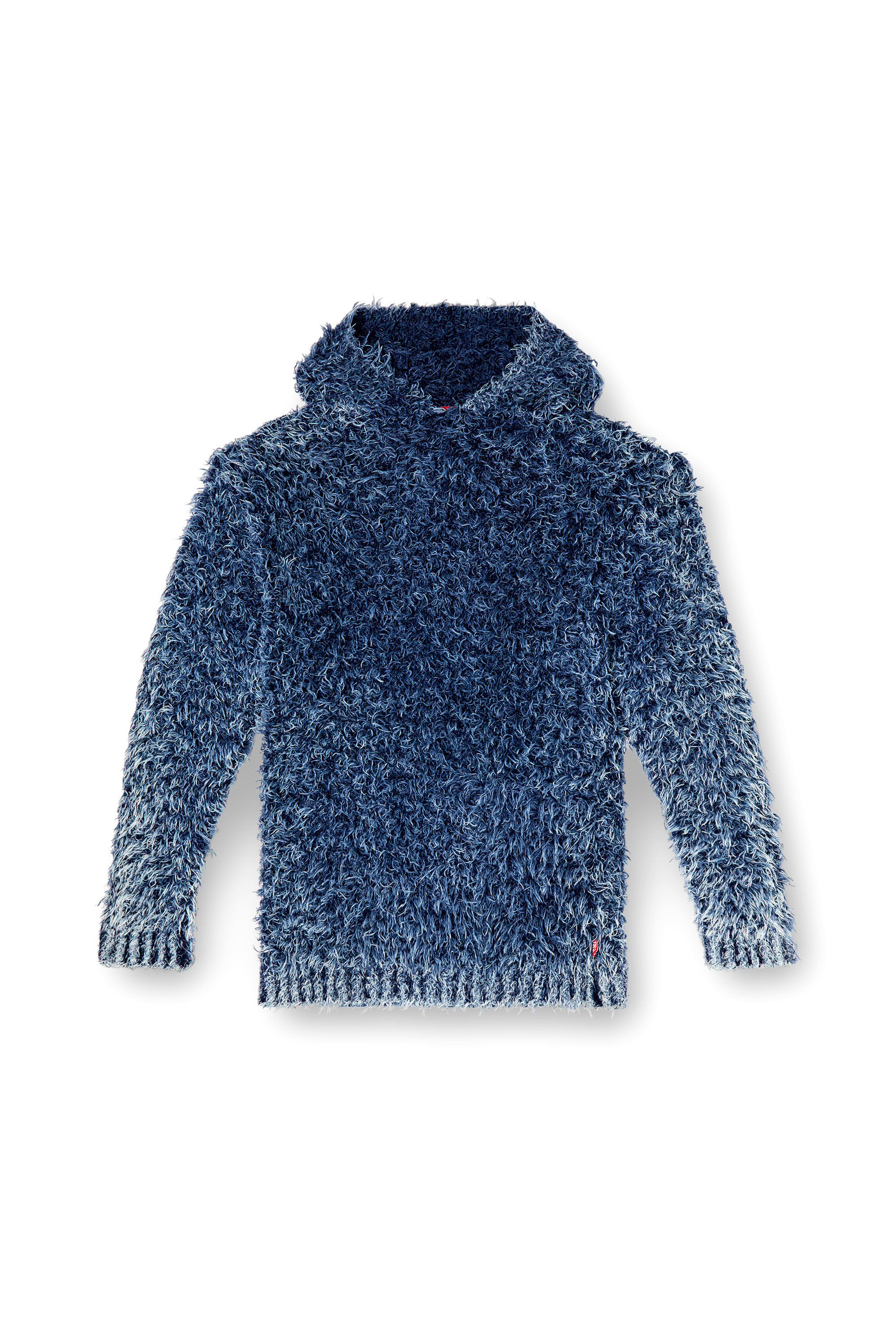 Diesel - K-DAVE, Man's Textured-knit hoodie in Blue - 2
