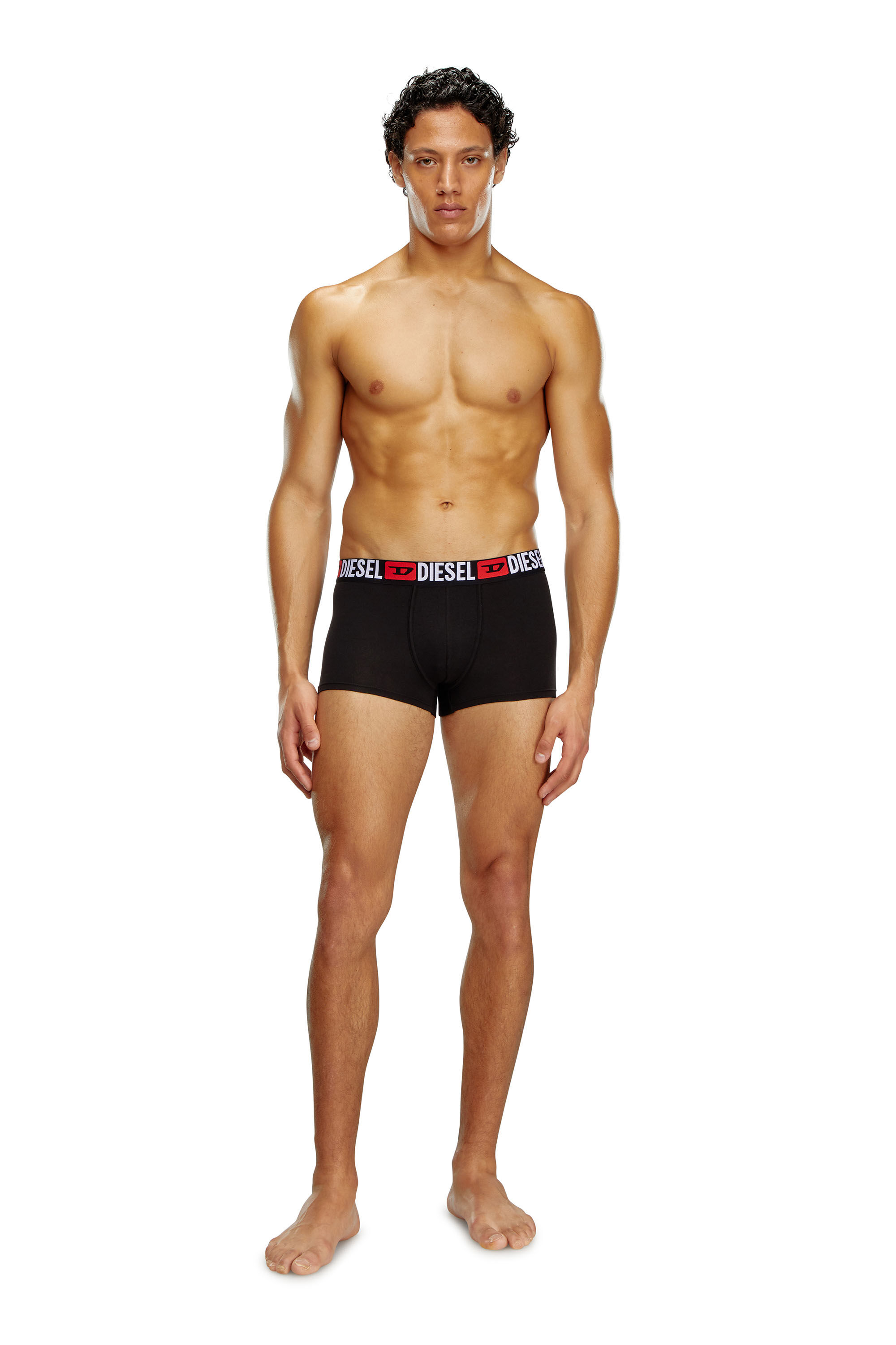 Diesel - UMBX-DAMIENTHREEPACK, Man Three-pack of all-over logo waist boxers in Black - Image 1