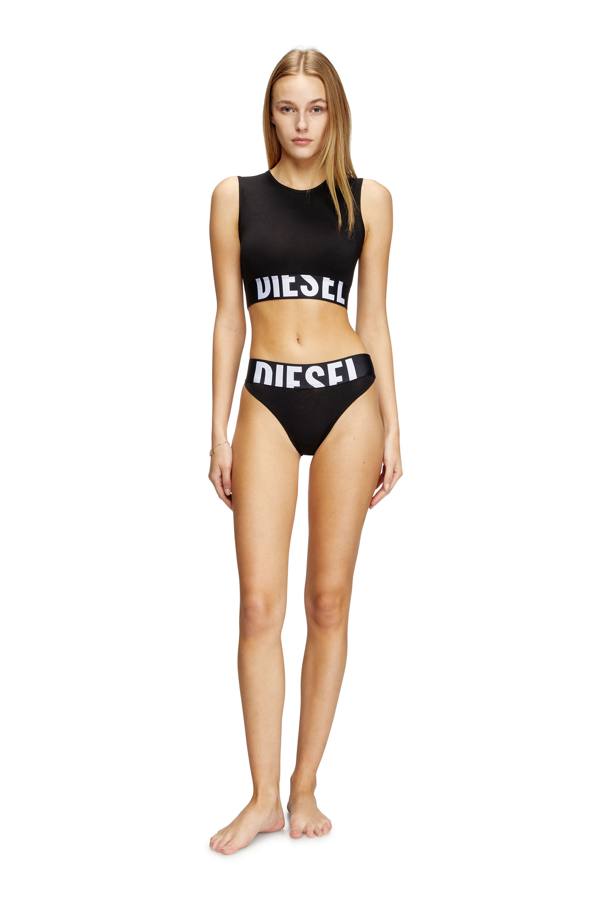 Diesel - LOLA-D-POP-3PACK, Woman's Three-pack briefs with cut-off logo in Black - 1
