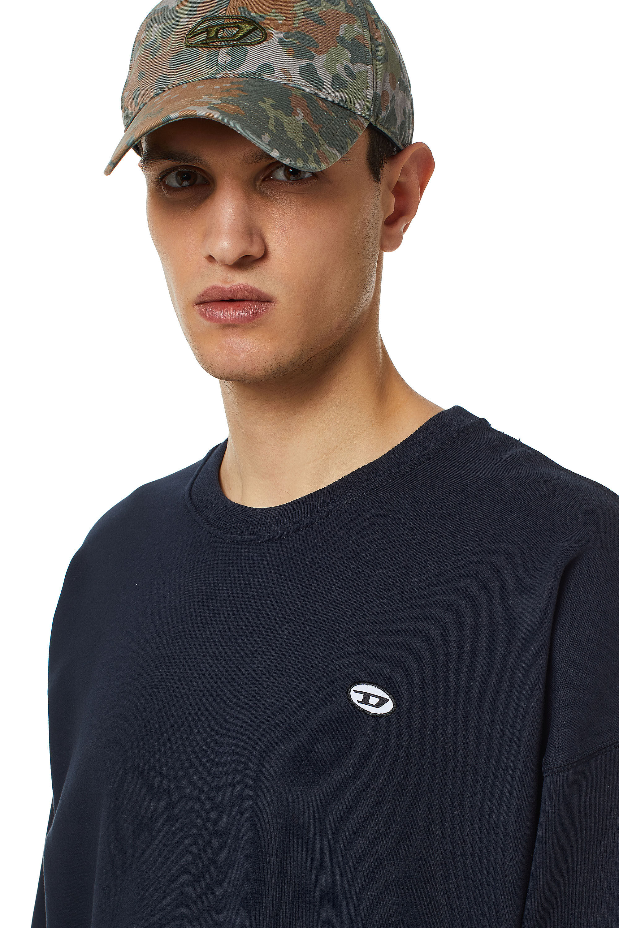 Diesel - S-ROB-DOVAL-PJ, Man Sweatshirt with logo patch in Blue - Image 5