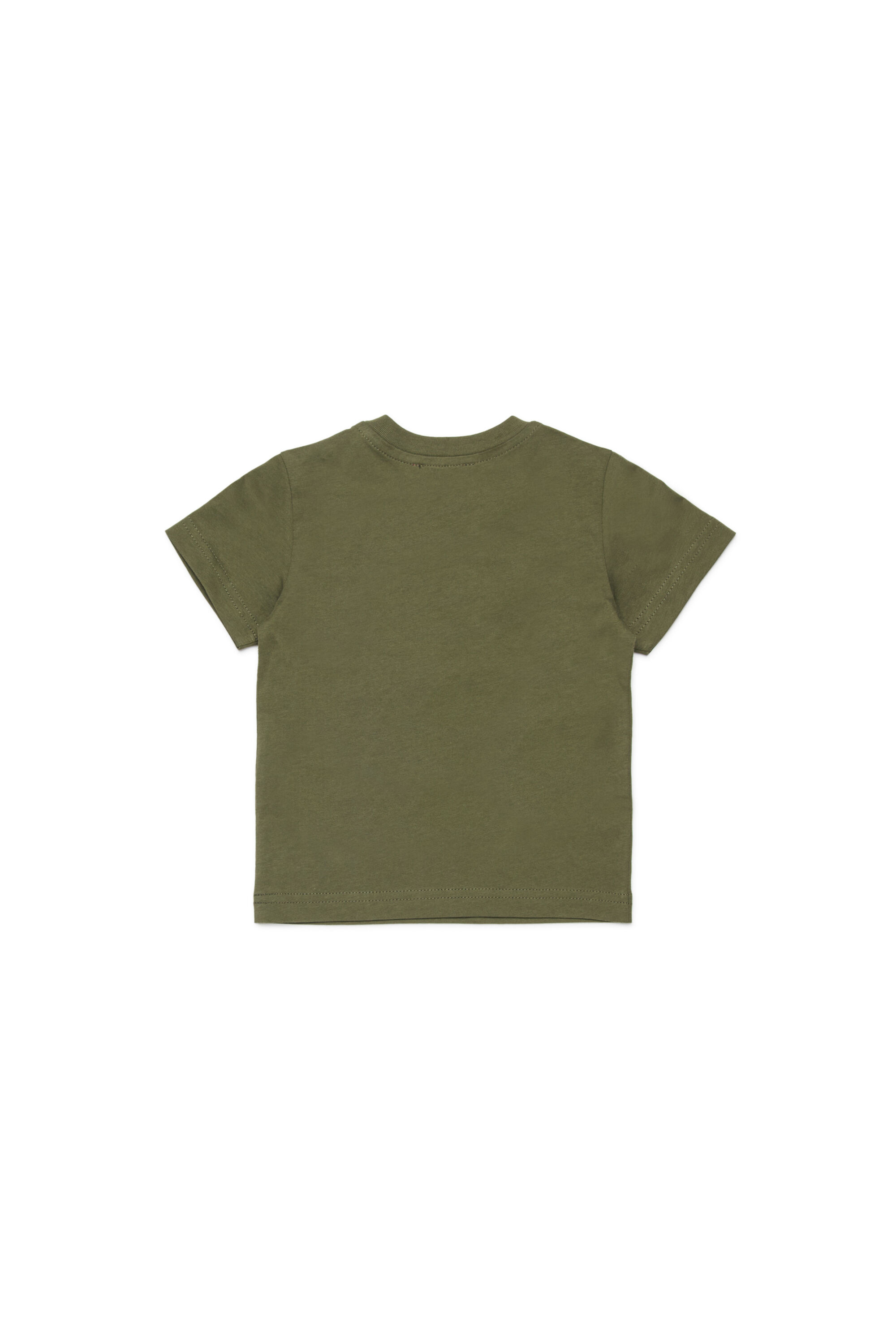 Diesel - TVALEB, Man's Cotton T-shirt with shadow logo in Green - 2