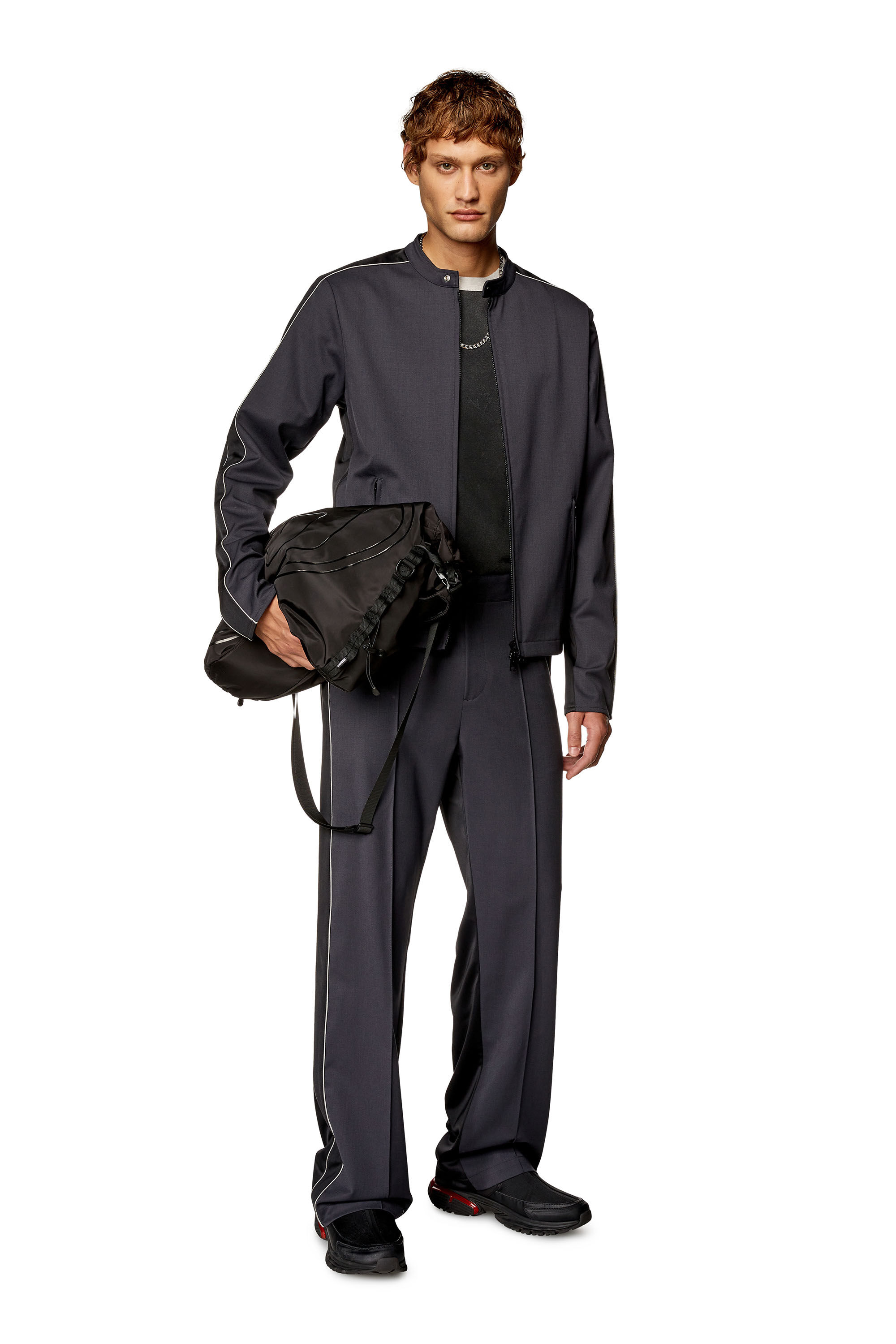 Diesel - P-DEVLIN, Man Hybrid pants in cool wool and tech jersey in Multicolor - Image 1