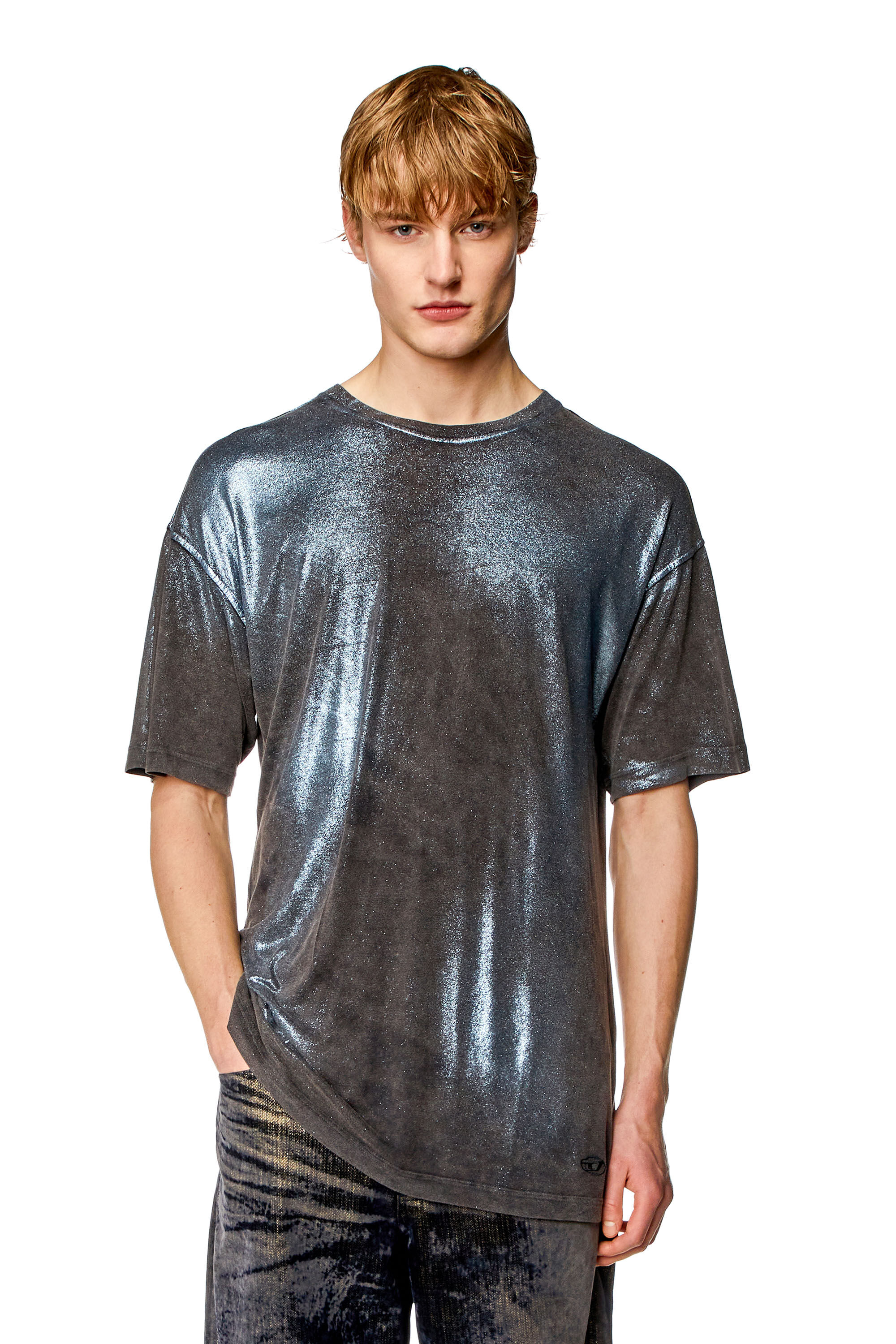 Diesel - T-BUXT, Man Faded metallic T-shirt in Multicolor - Image 3