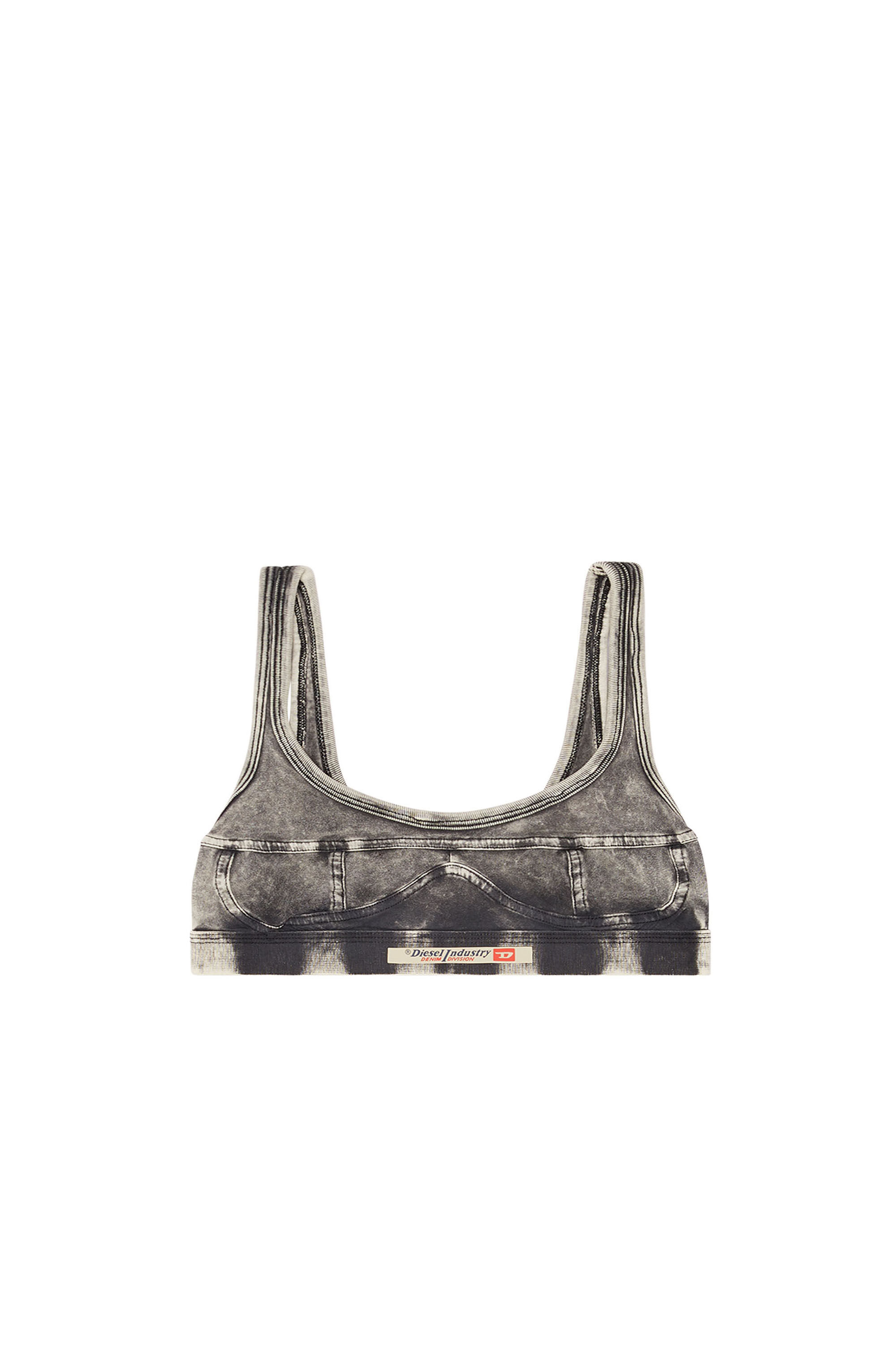 Diesel - UFSB-DENIM-BRALETTE, Woman's Bralette in denim-effect jersey in Dark grey - 2