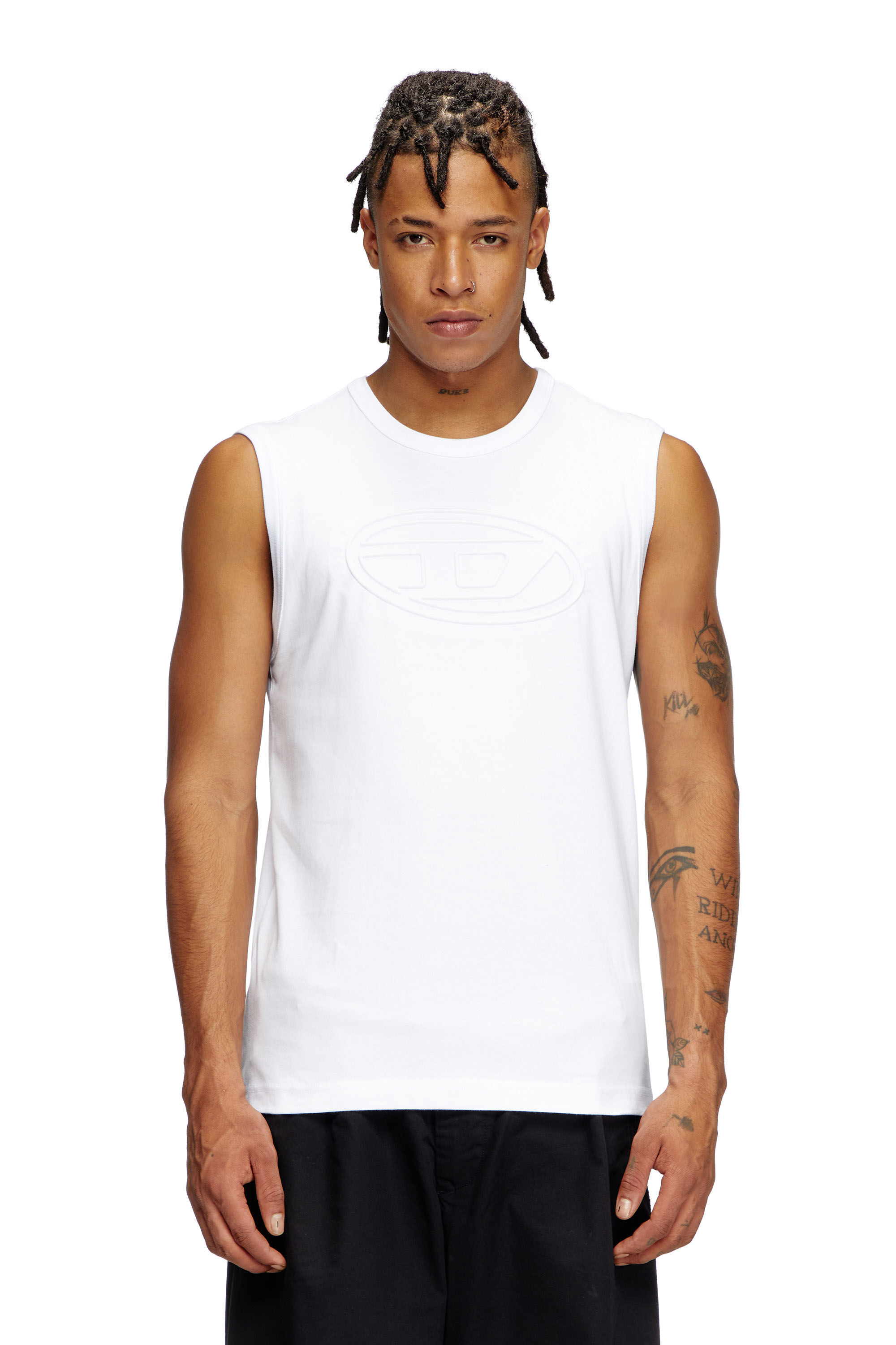 Diesel - T-BISCO-BIGOVAL, Man's Sleeveless top in White - 3