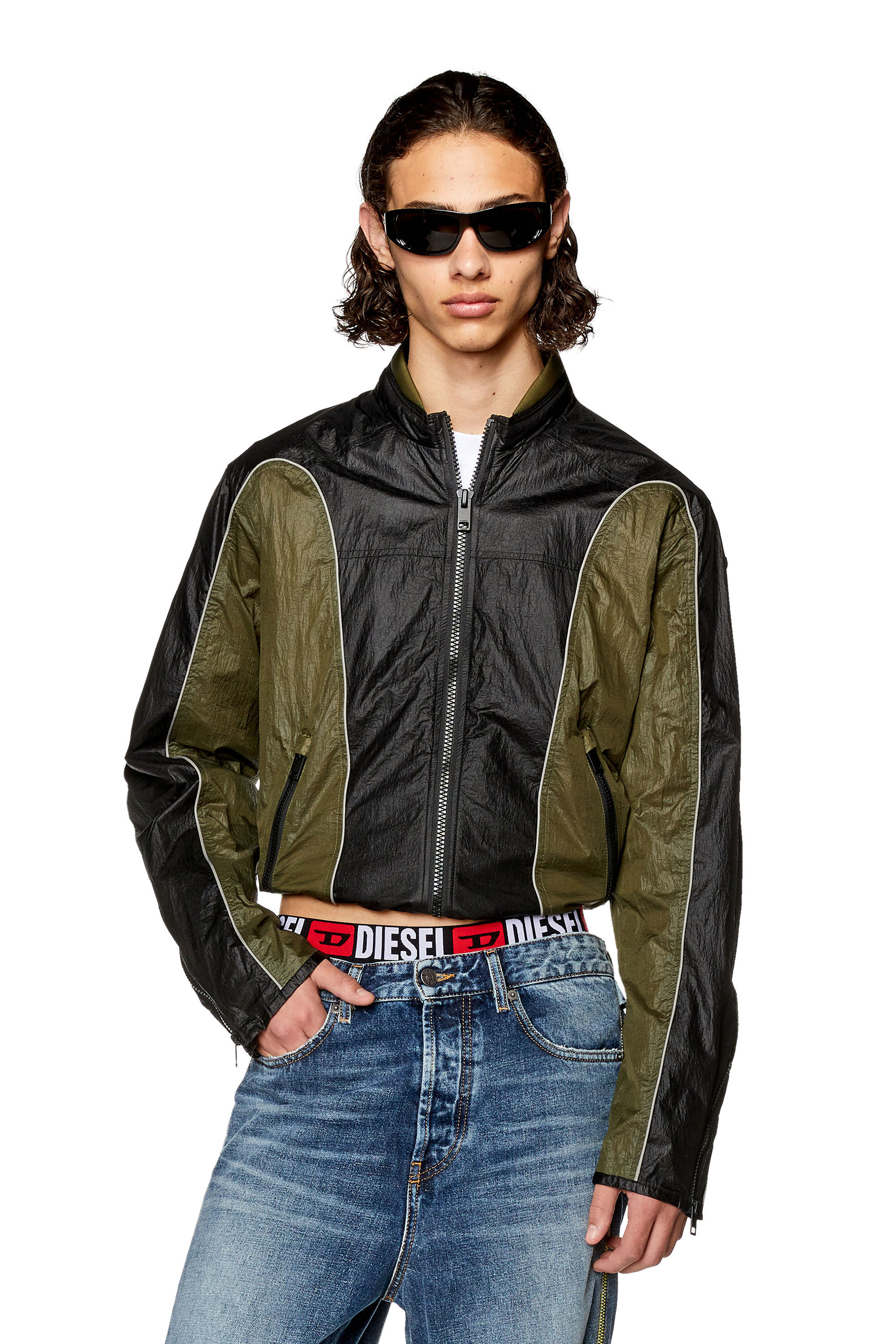 Diesel - J-BLINKID-A, Man Nylon jacket with contrast detailing in Multicolor - Image 5