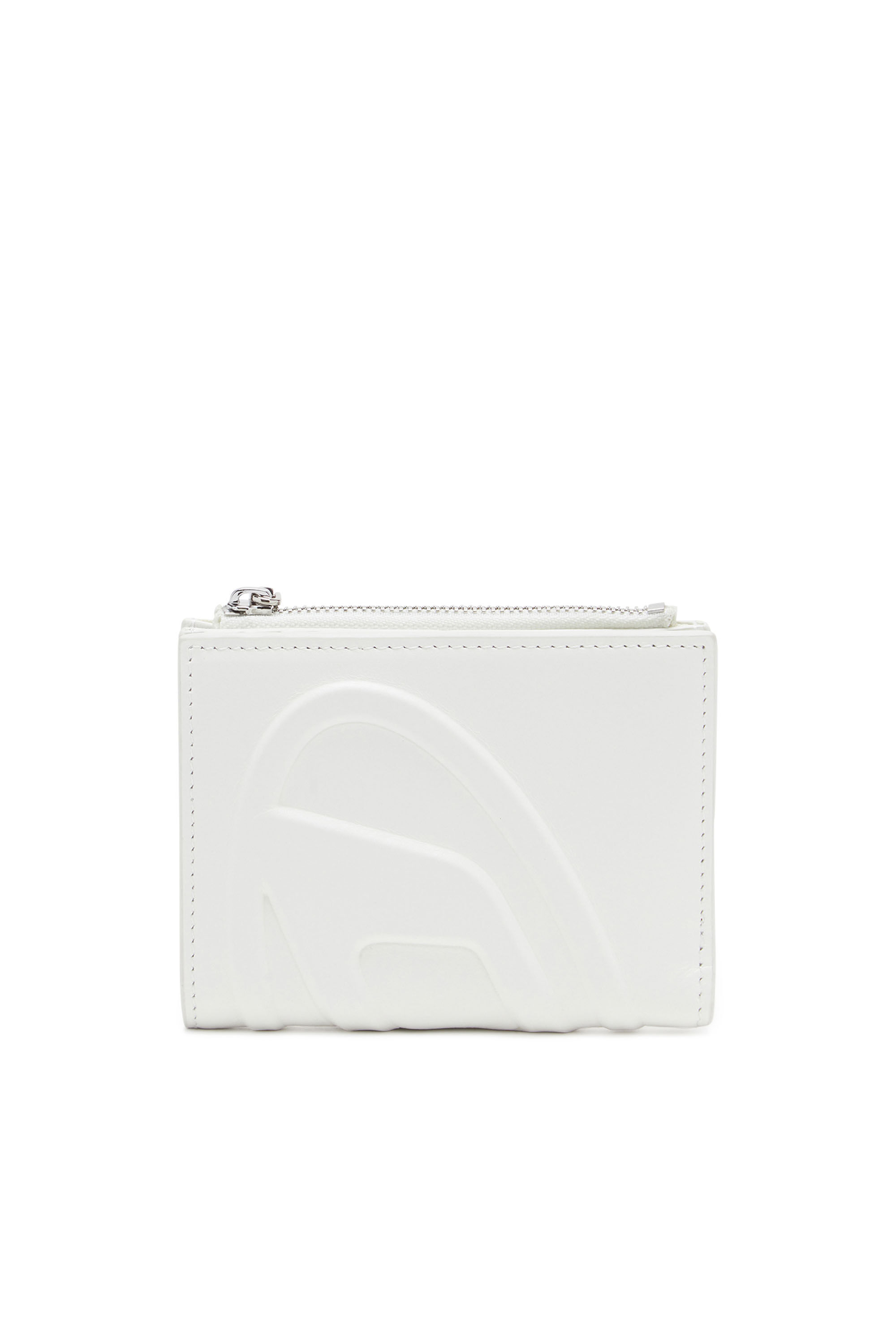 Diesel - 1DR-FOLD BI-FOLD ZIP II, Woman Small leather wallet with embossed logo in White - Image 1