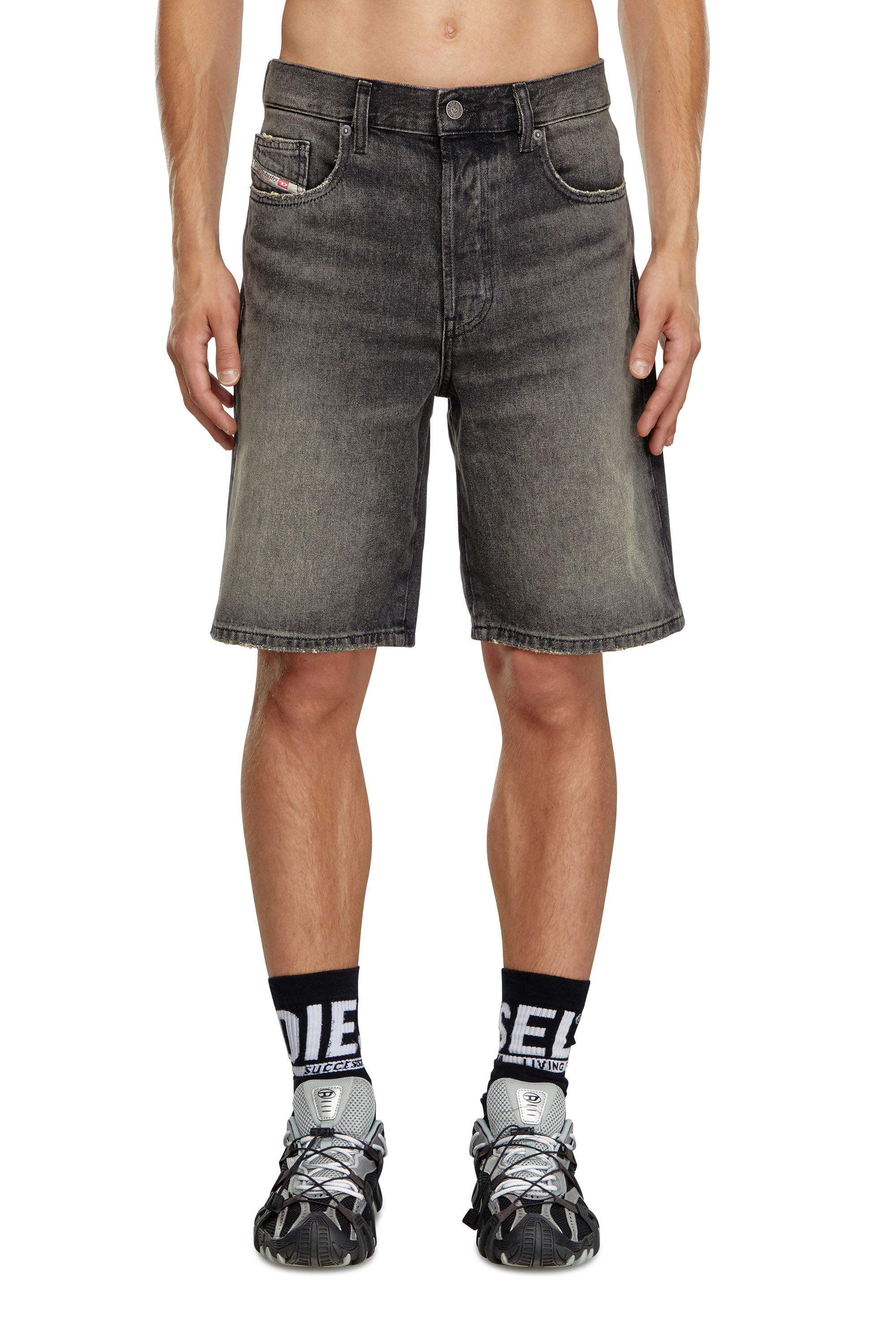 Diesel - REGULAR-SHORT, Man Denim shorts in Black - Image 3