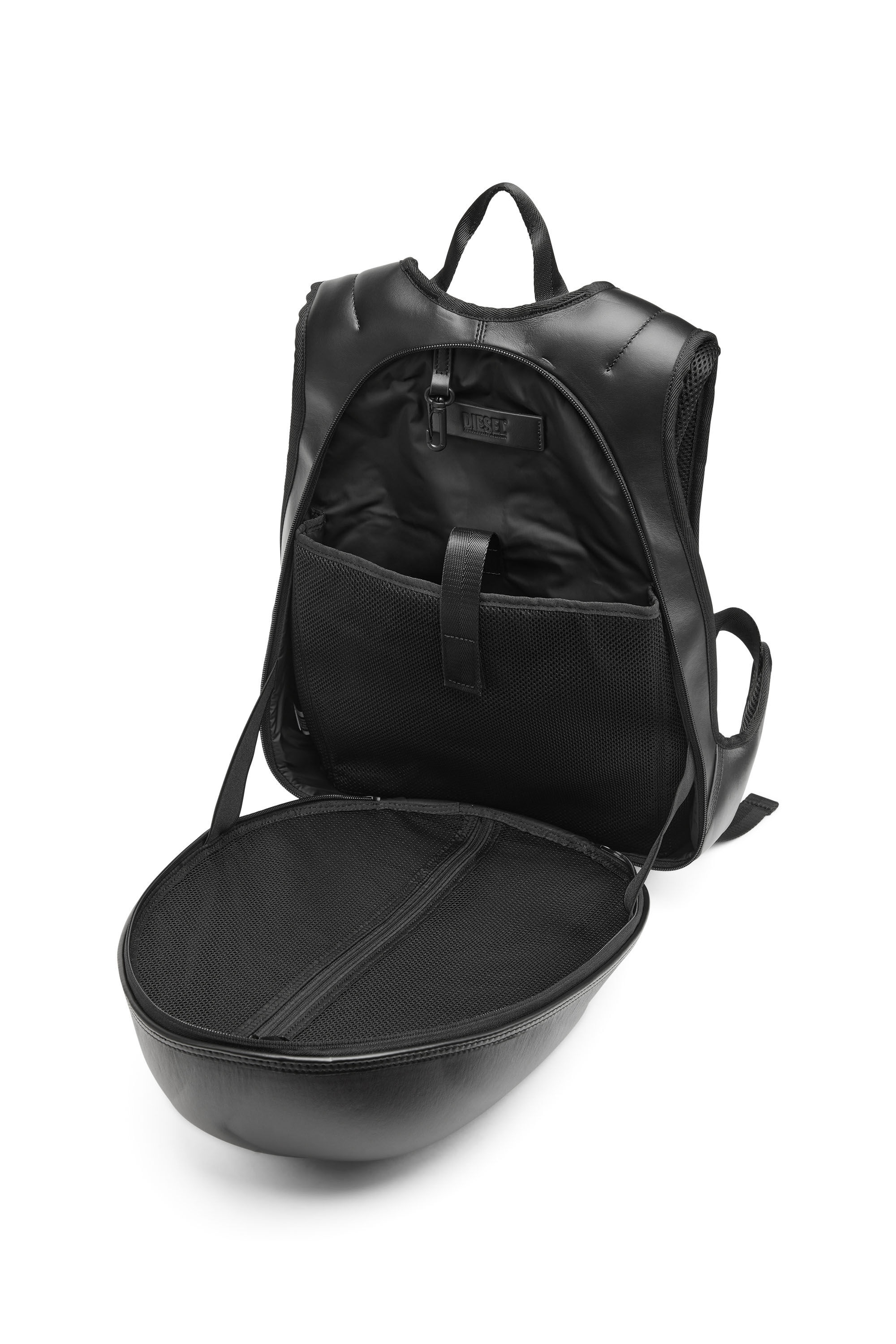 Diesel - 1DR-POD BACKPACK, Man 1DR-Pod Backpack - Hard shell leather backpack in Black - Image 2