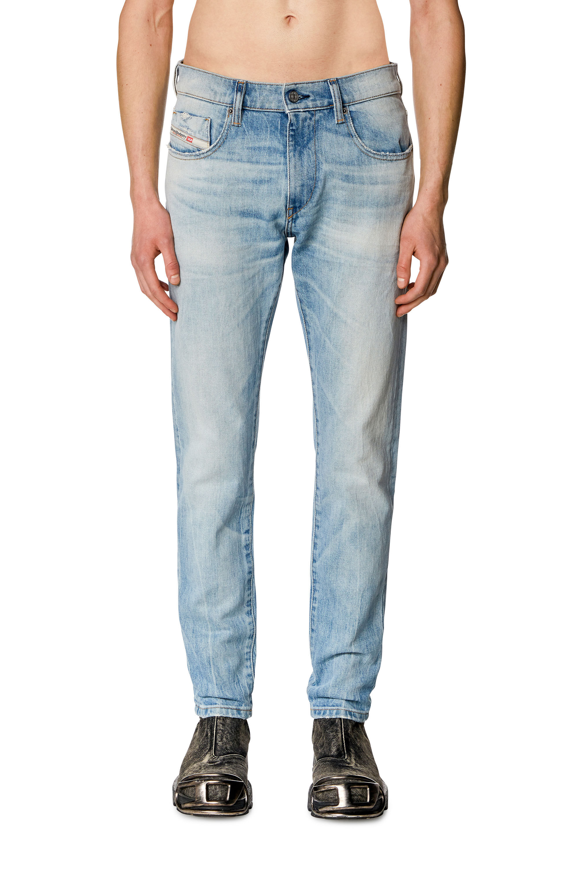 Diesel - Man Slim Jeans 2019 D-Strukt 0DQAB, Light Blue - Image 3