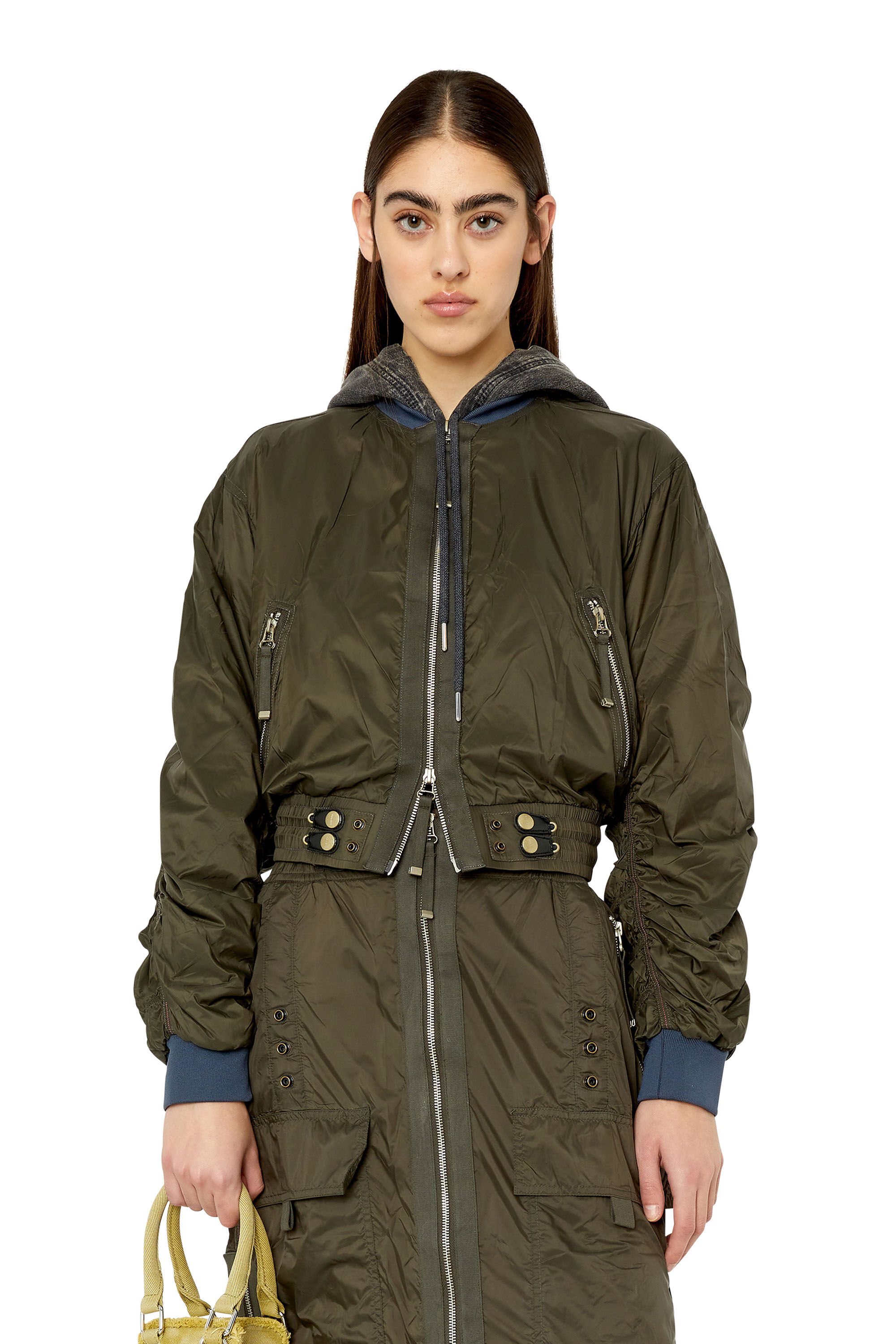 Diesel - G-NOAK, Woman Bomber jacket in light nylon in Green - Image 3