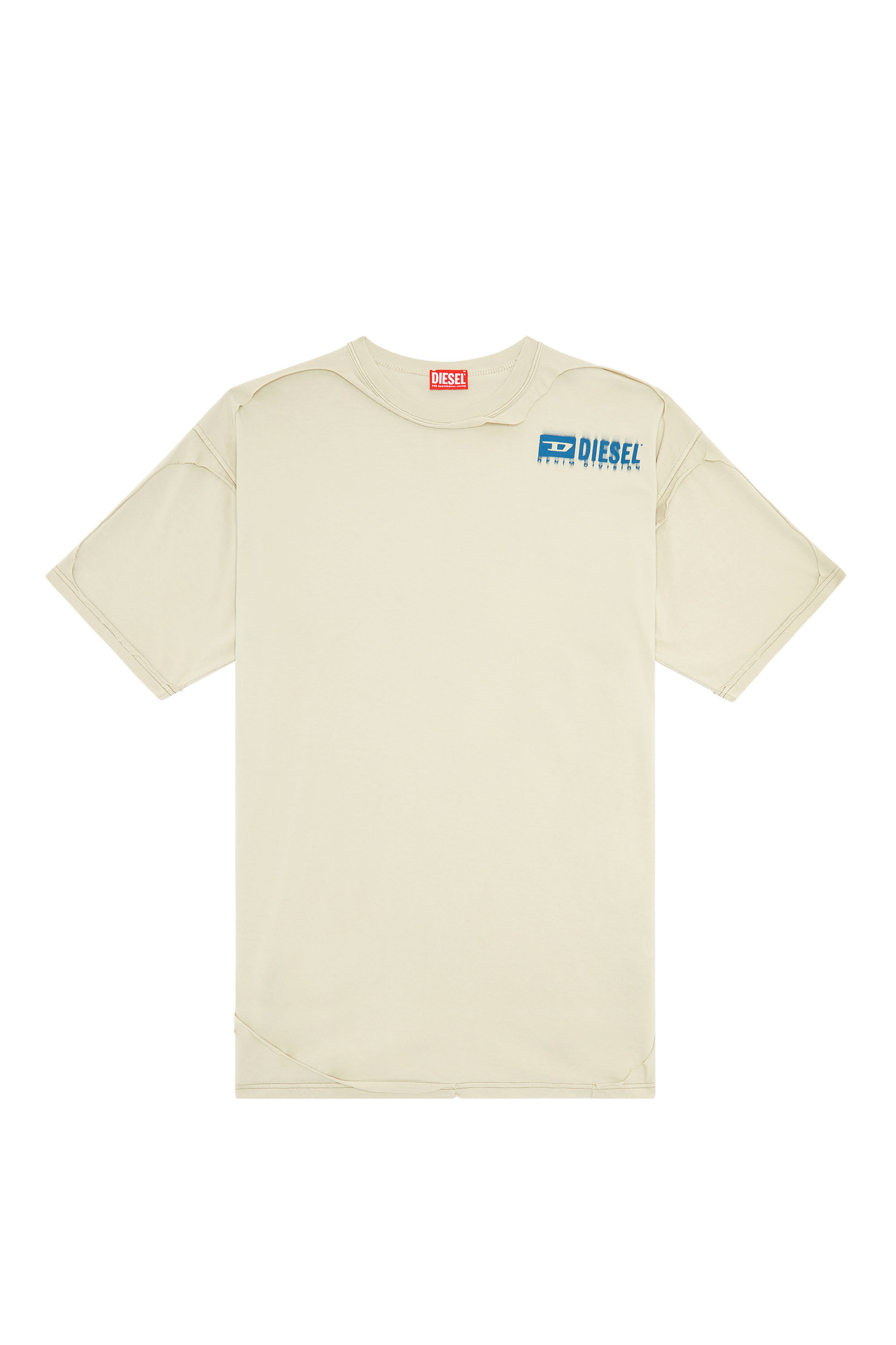 Diesel - T-BOXT-DBL, Man T-shirt with destroyed peel-off effect in Beige - Image 2