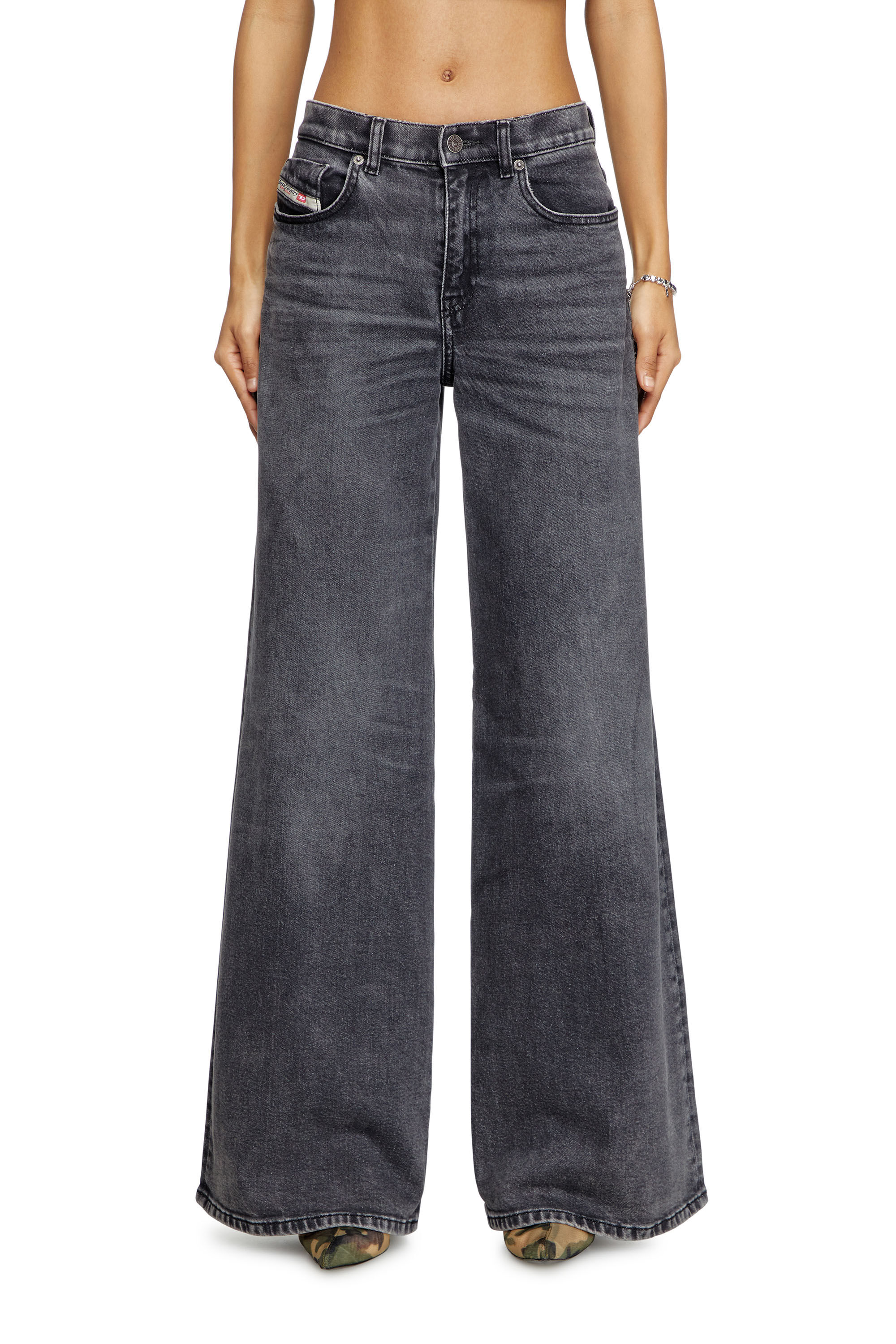 Diesel - Woman's Flare Jeans 1978 D-Akemi 0CLBG, Black/Dark grey - 3
