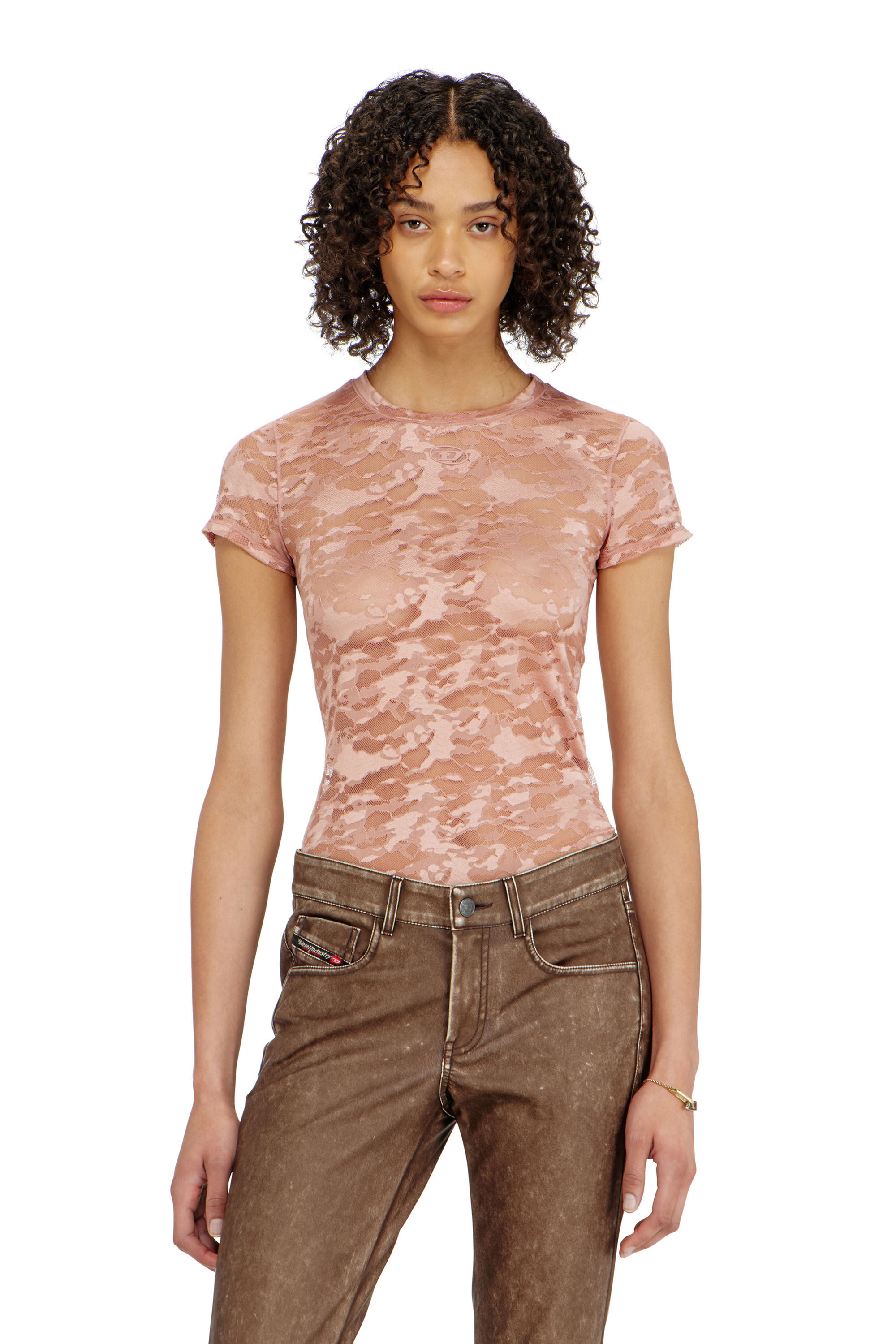 Diesel - KASIA-UTLT, Woman's Camo lace T-shirt in null - 5
