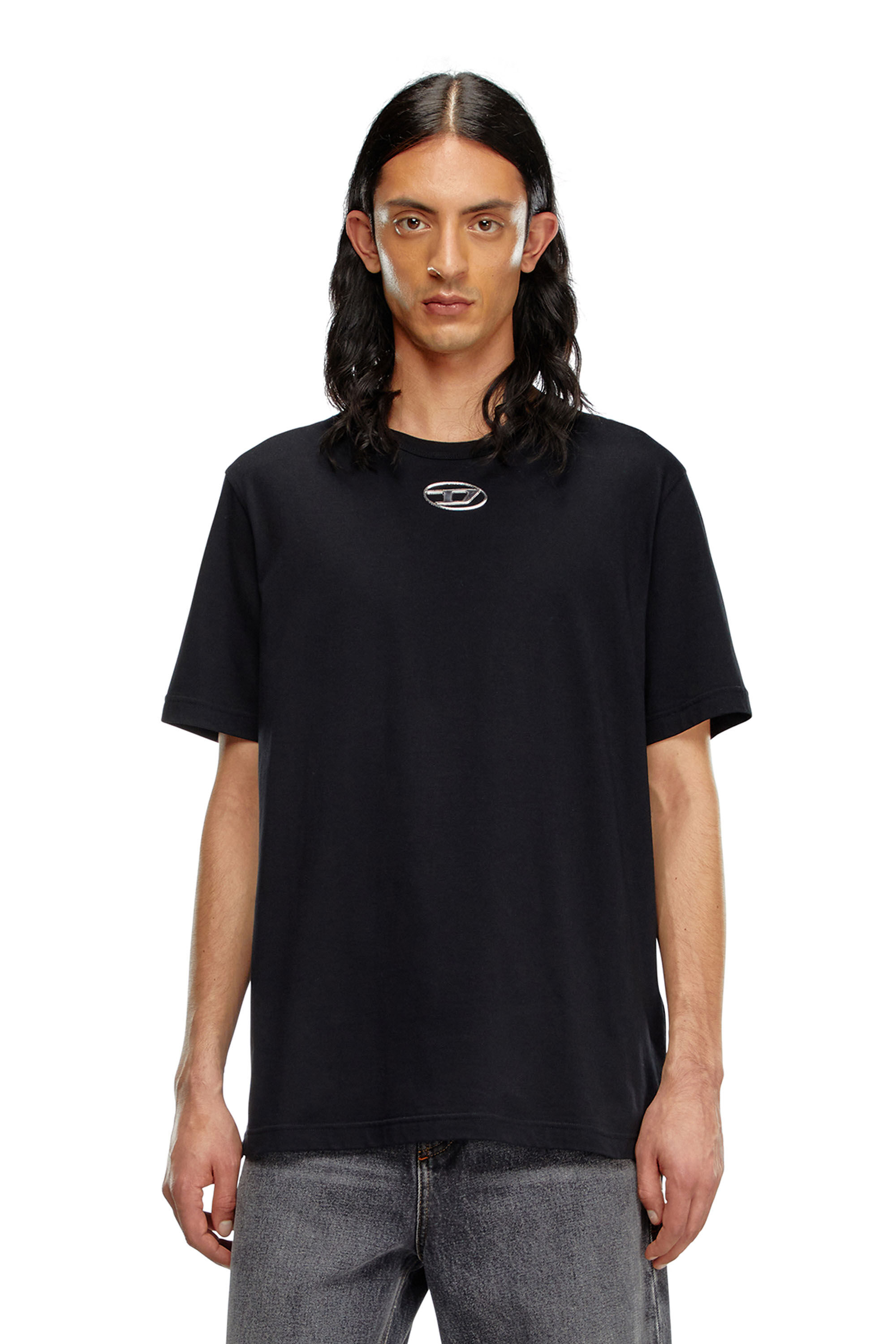 Diesel - T-JUST-OD, Man T-shirt with injection moulded logo in Black - Image 3
