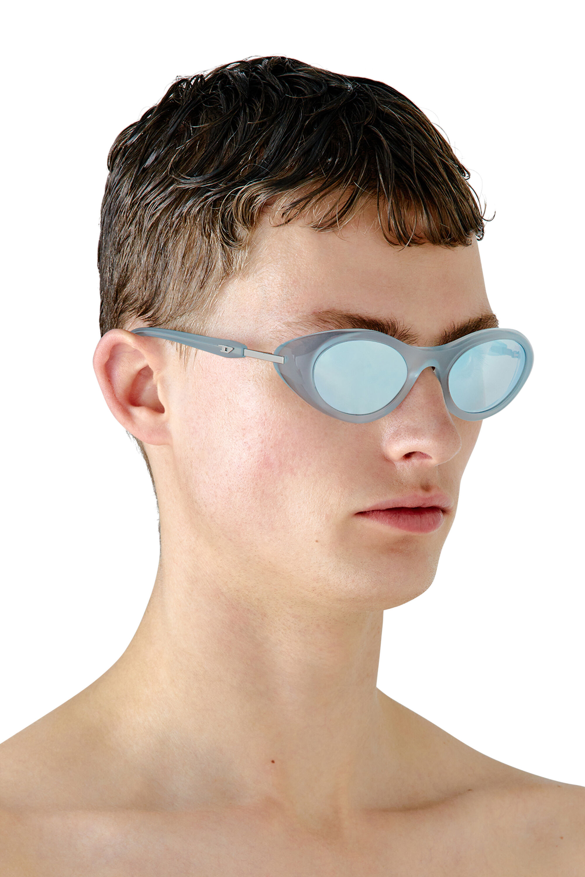 Diesel - 0DL2004, Unisex Wrap-around shape sunglasses in Blue - Image 4