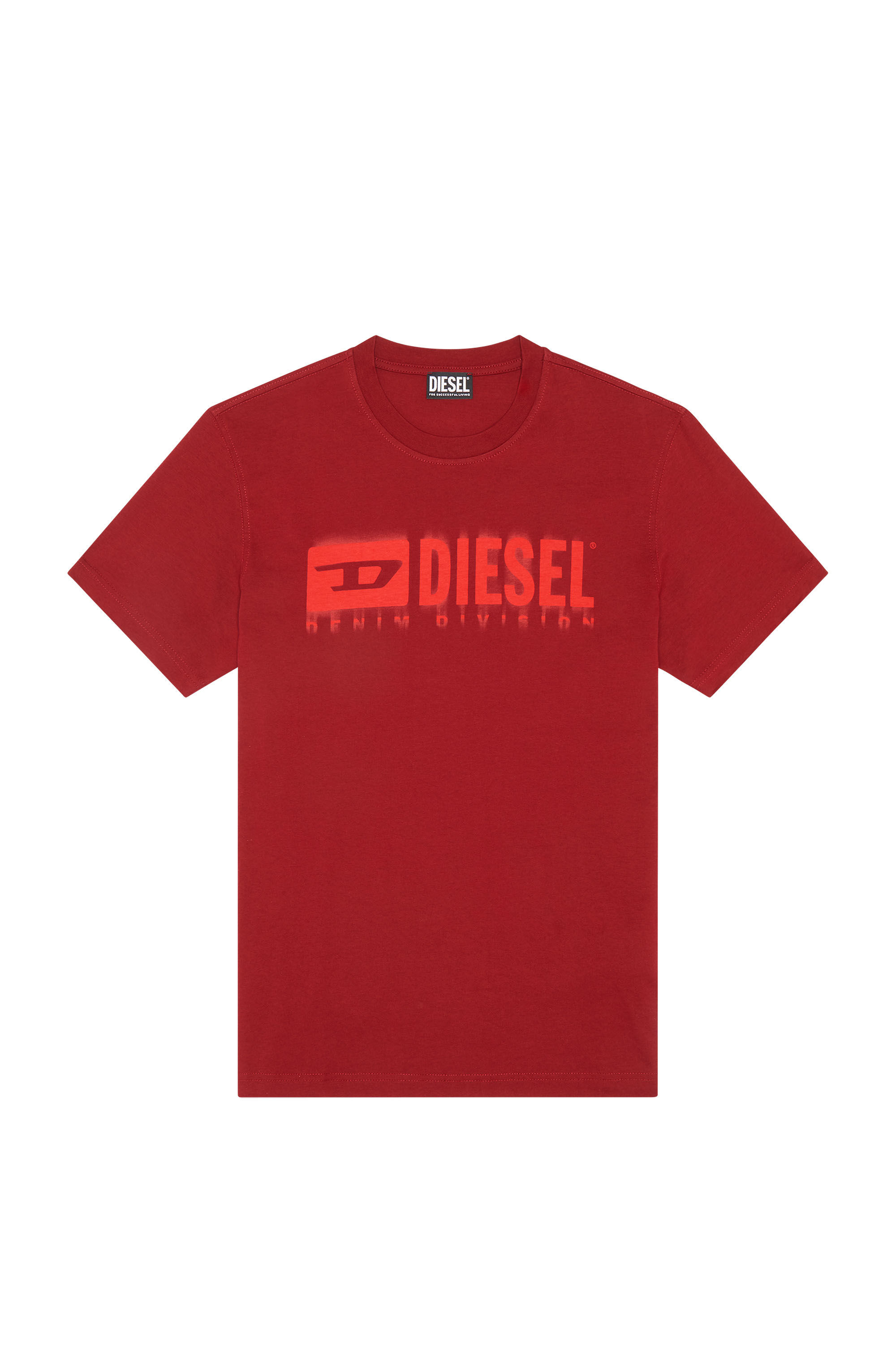 Diesel - T-DIEGOR-L6, Man T-shirt with smudged logo print in Red - Image 2