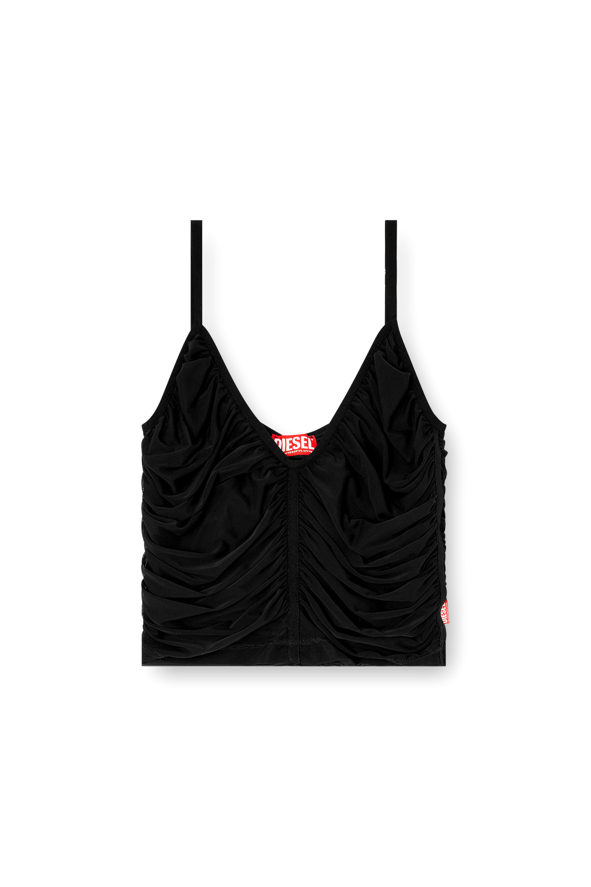 Diesel - T-AIKY, Woman's Gathered strappy top in Black - 2