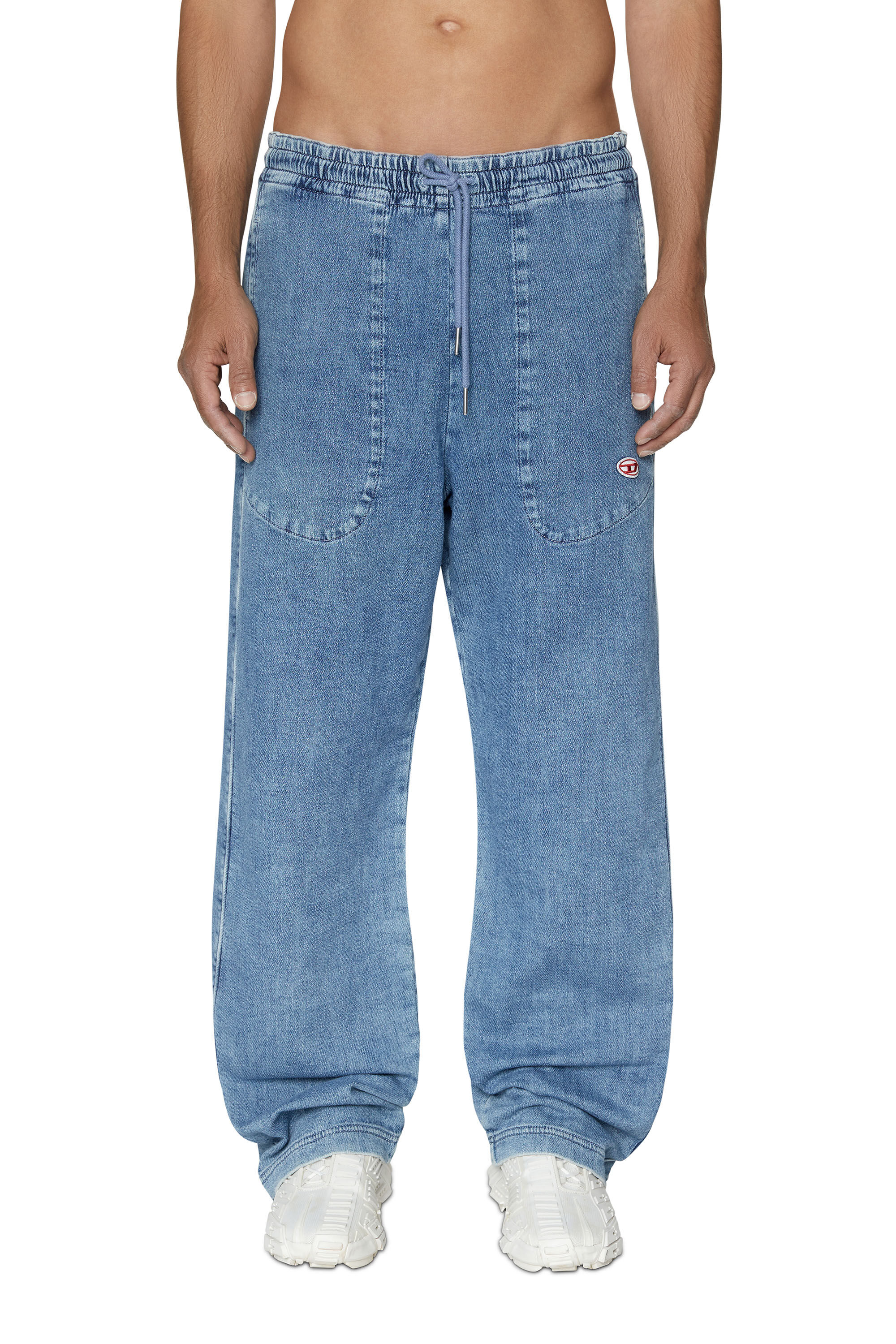 Diesel - Straight D-Martians Track Denim 09D01, Light Blue - Image 3