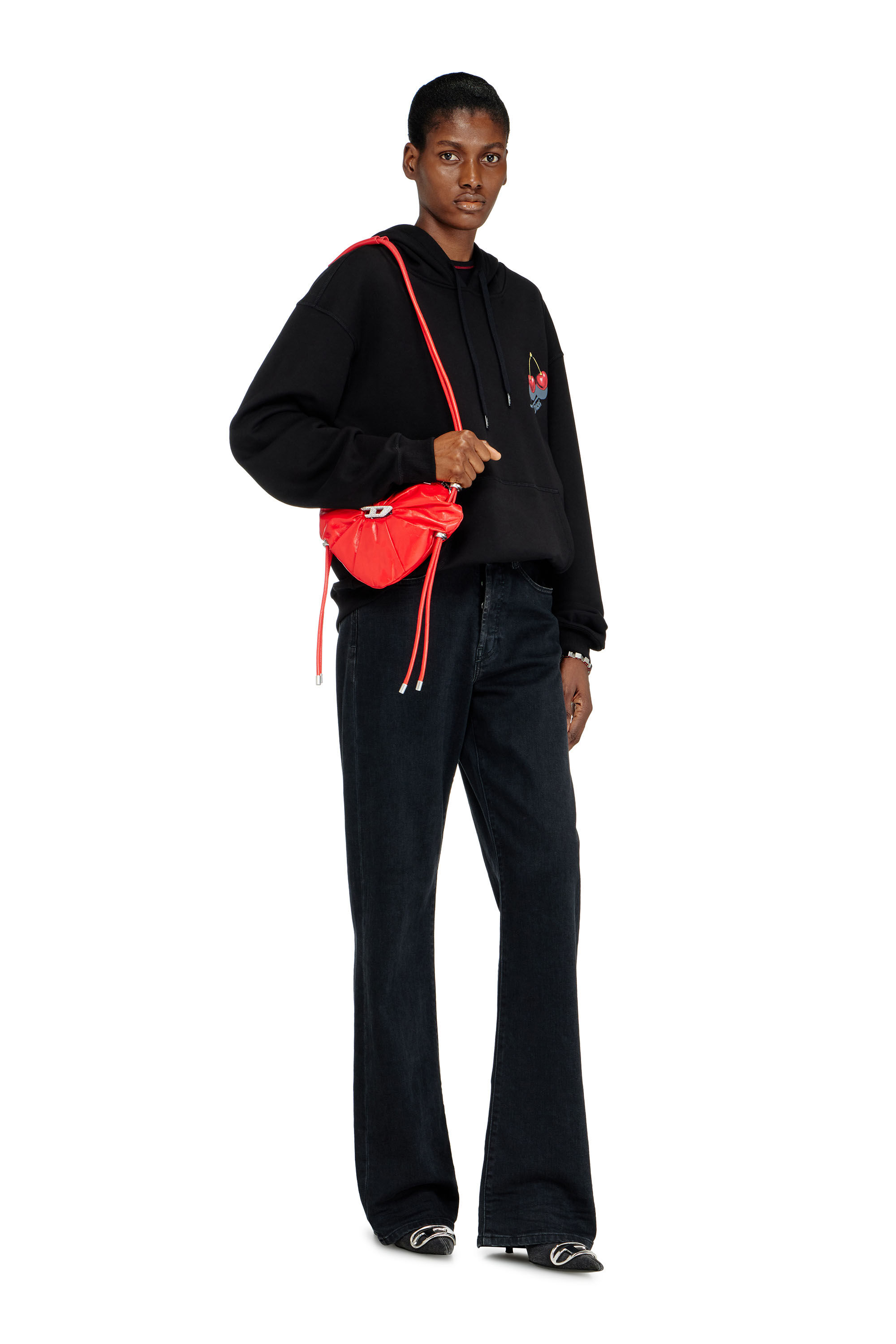 Diesel - SCRUNCH-D HEART, Woman's Scrunch-D-Heart shoulder bag in scrunched leather in Red - 6