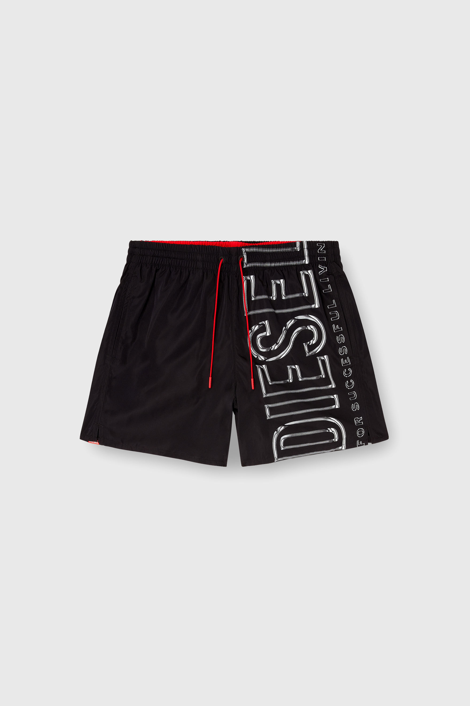 Diesel - SOCCER-41-D-CORE, Man's Swim shorts with oversized logo print in Black - 4