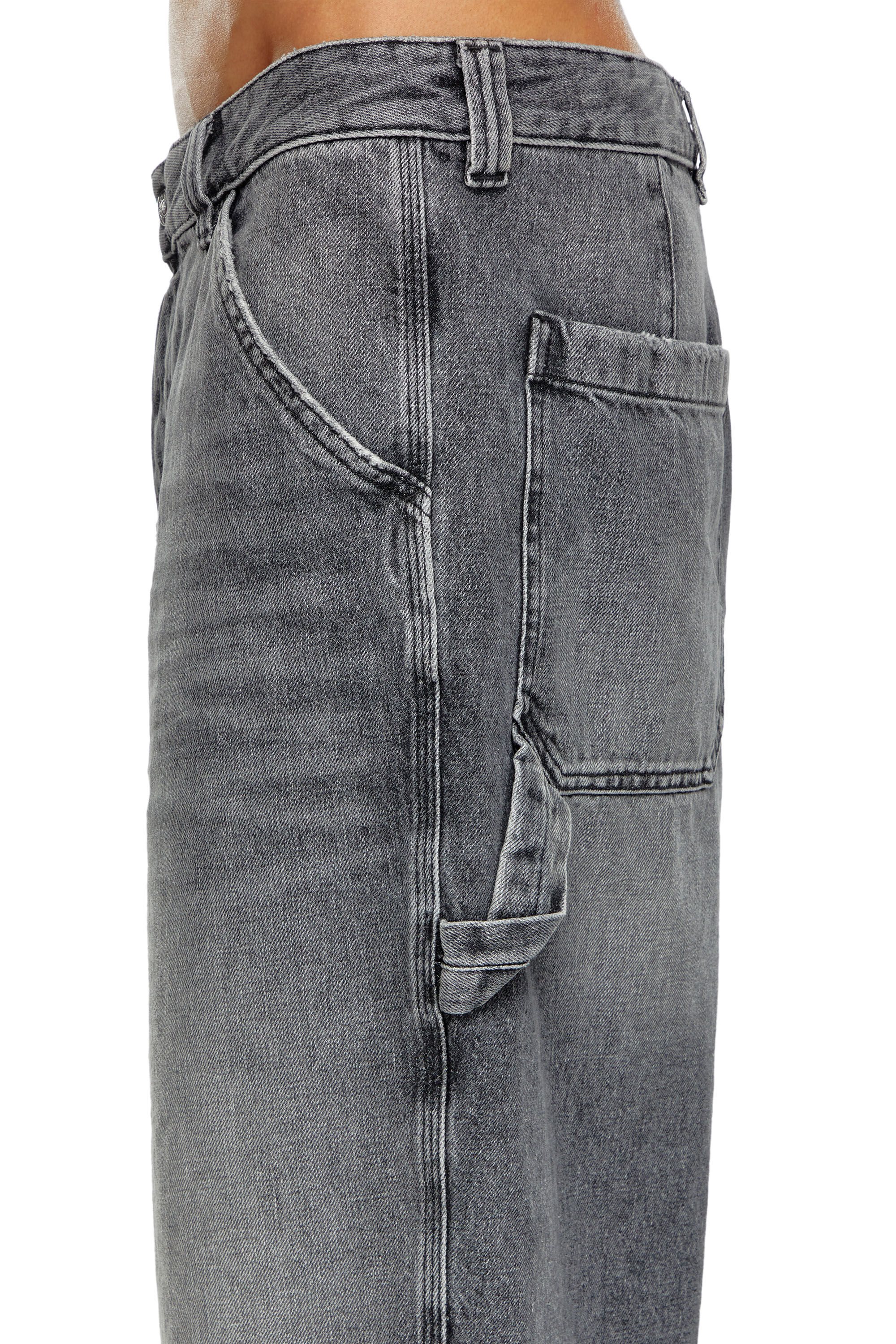 Diesel - D-LIVERY-SHORT, Man's Hemp denim utility shorts in Black - 5