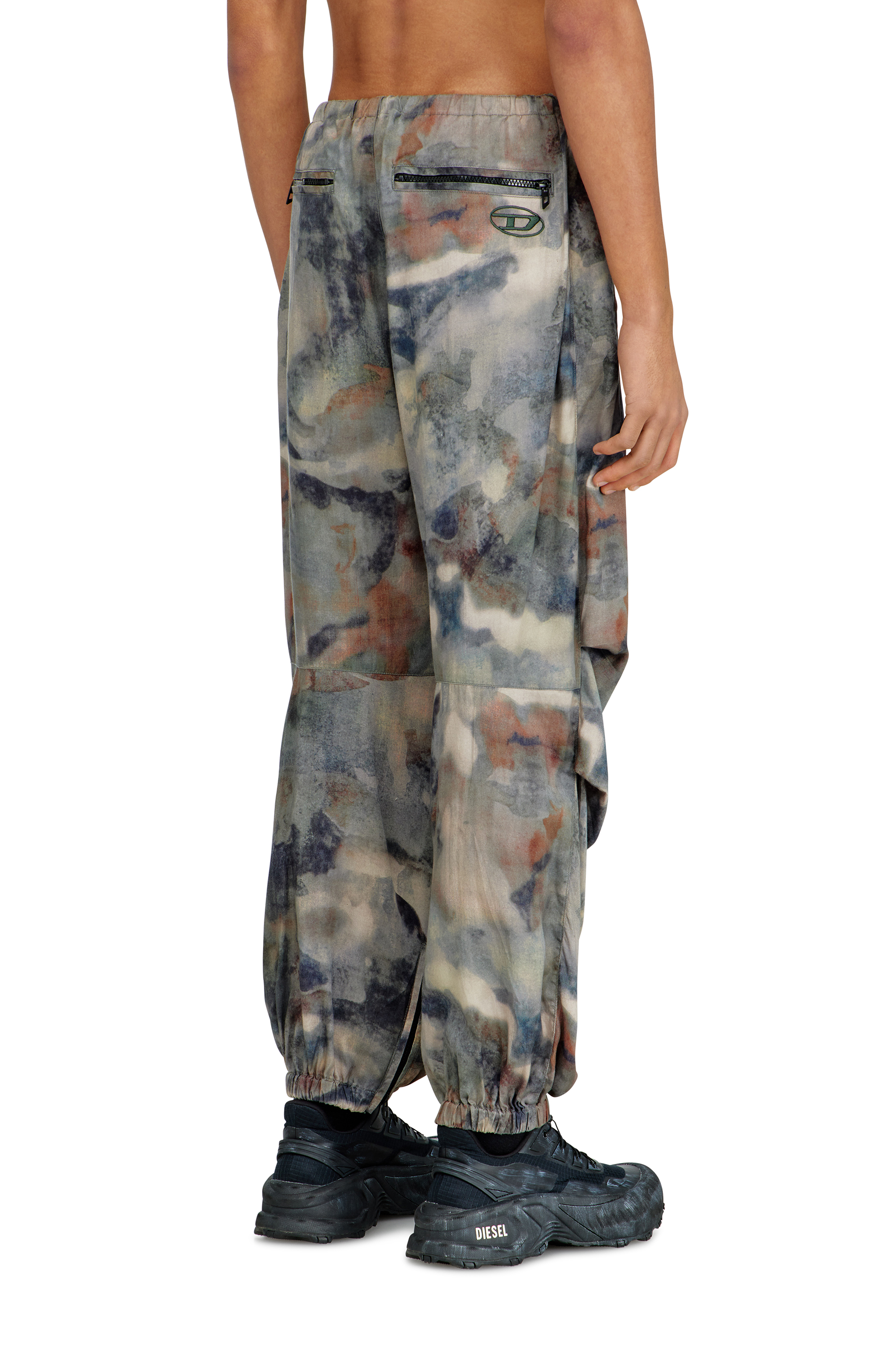 Diesel - P-STITCH-TKBZ, Man's Cargo pants in printed fabric in Military Green - 4