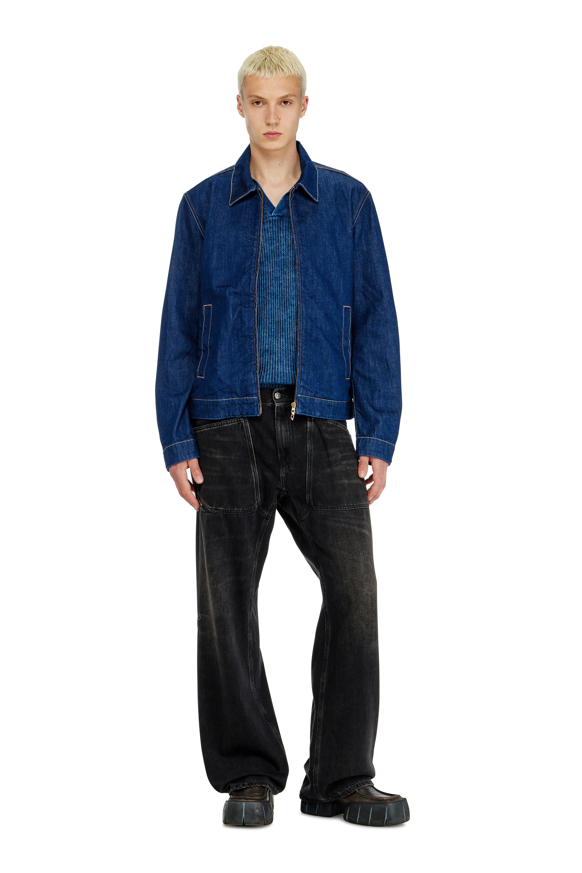 Diesel - Man's Relaxed Jeans D-Zeta 09J96, Black/Dark grey - 2