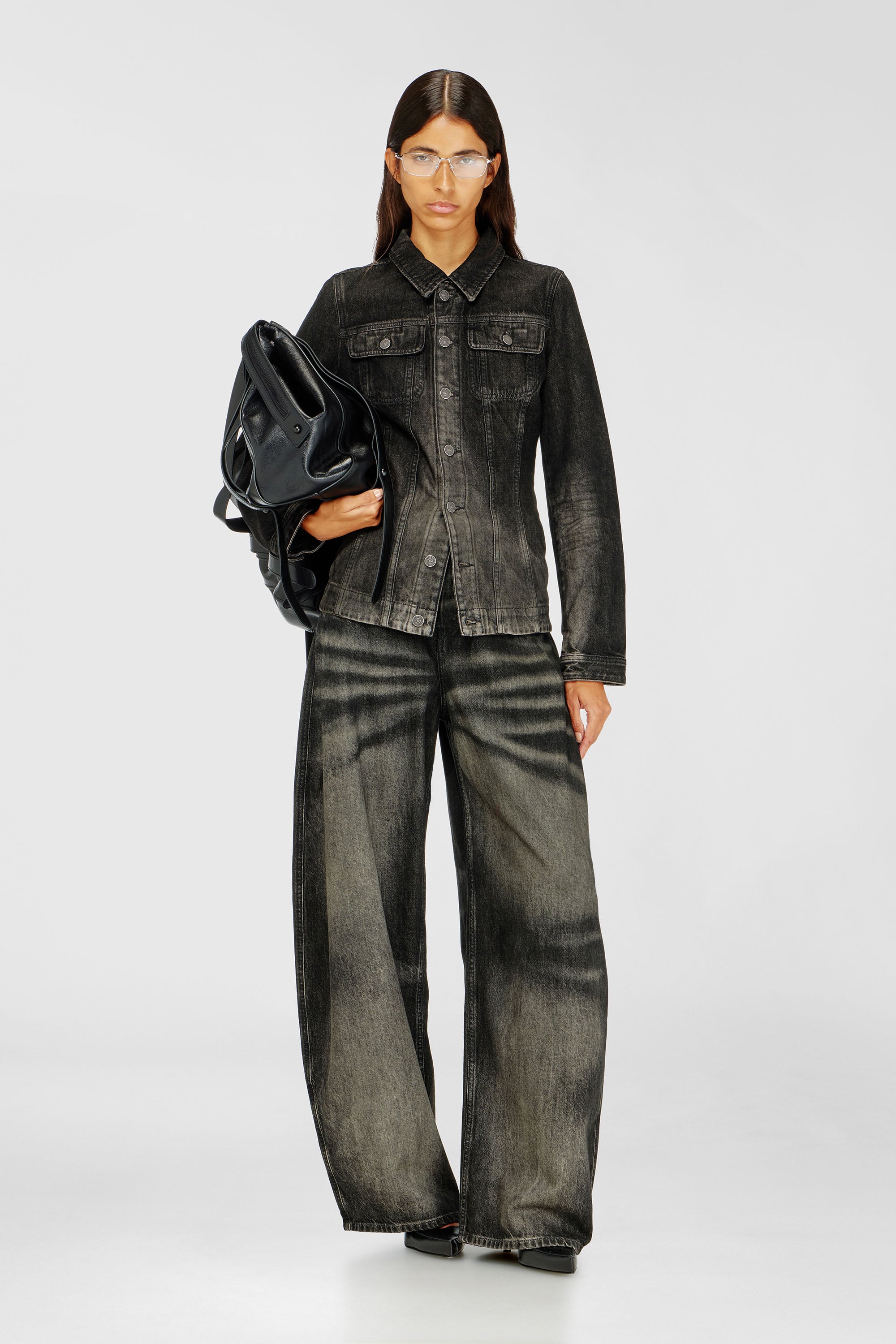 Diesel - Woman's Relaxed Jeans 1987 D-Khelz 09R33, Black/Dark grey - 2