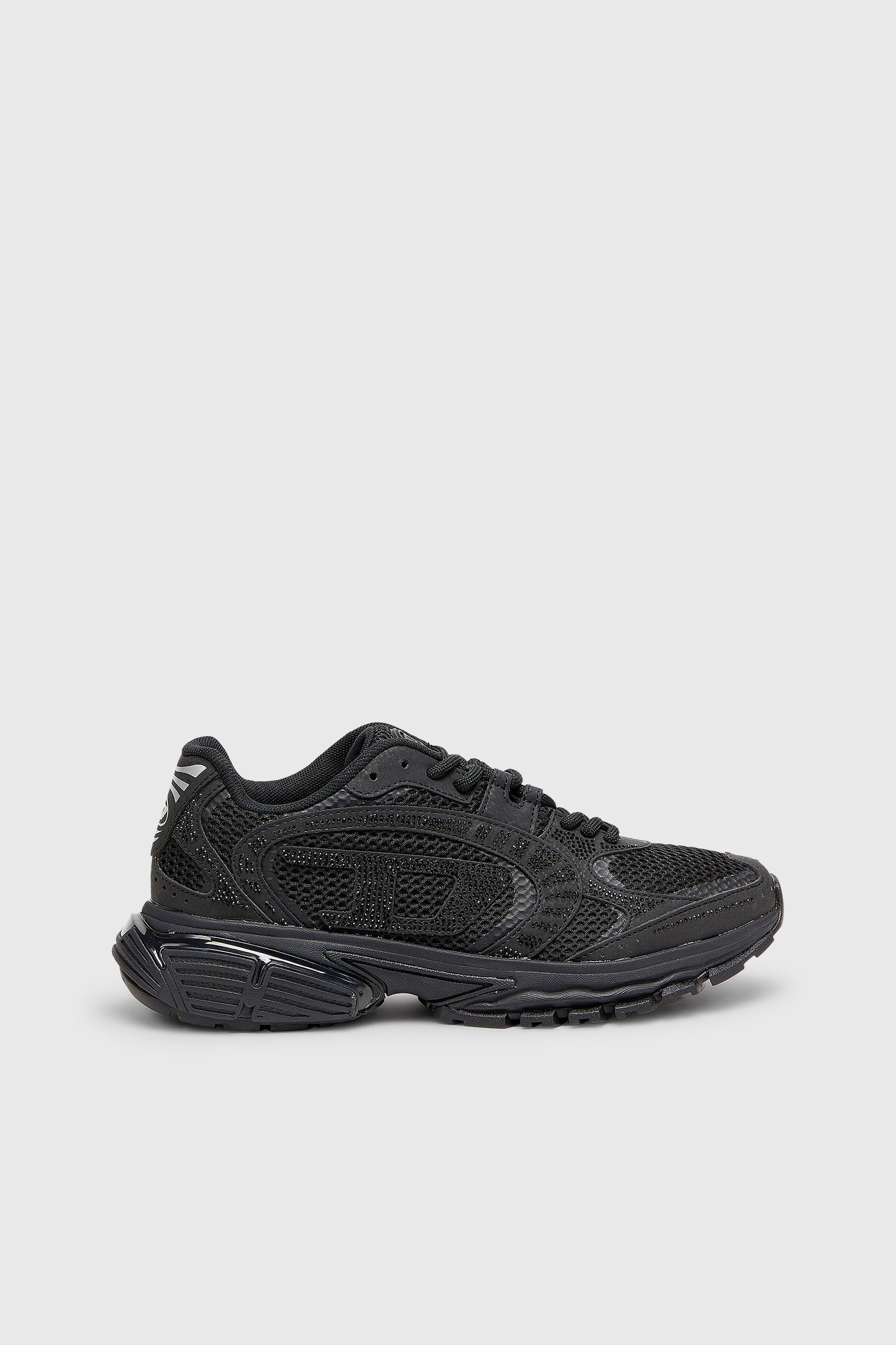 Diesel - S-PRO-V-DENSE LOW W, Woman's S-Pro-V-Dense - Mesh sneakers with crystals in Black - 1