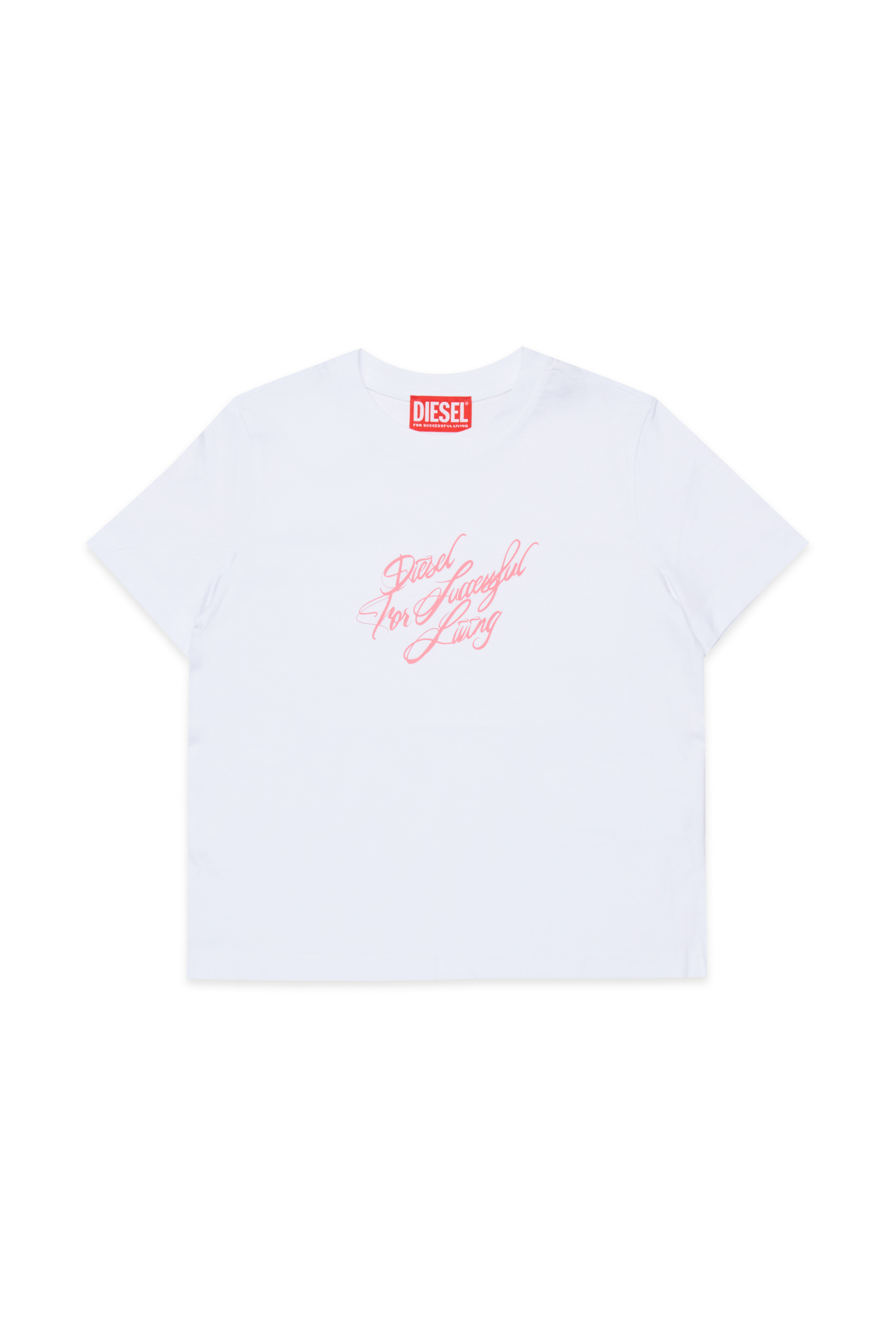 Diesel - TRIPIT, Woman's Cotton T-shirt with italics print in White - 1