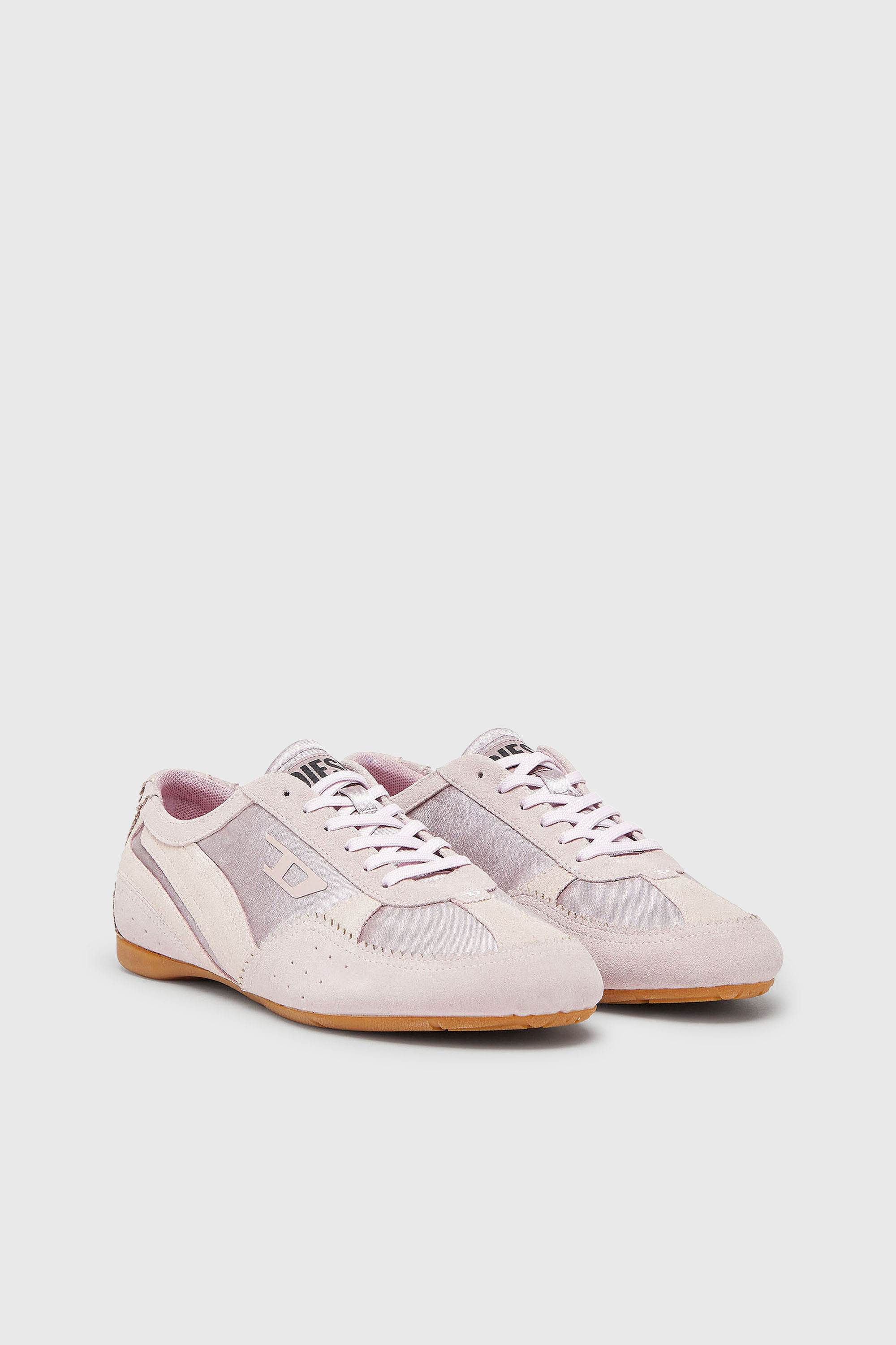 Diesel - D-MILE LOW II W, Woman's D-Mile-Flat sneakers with suede overlays in Pink - 2