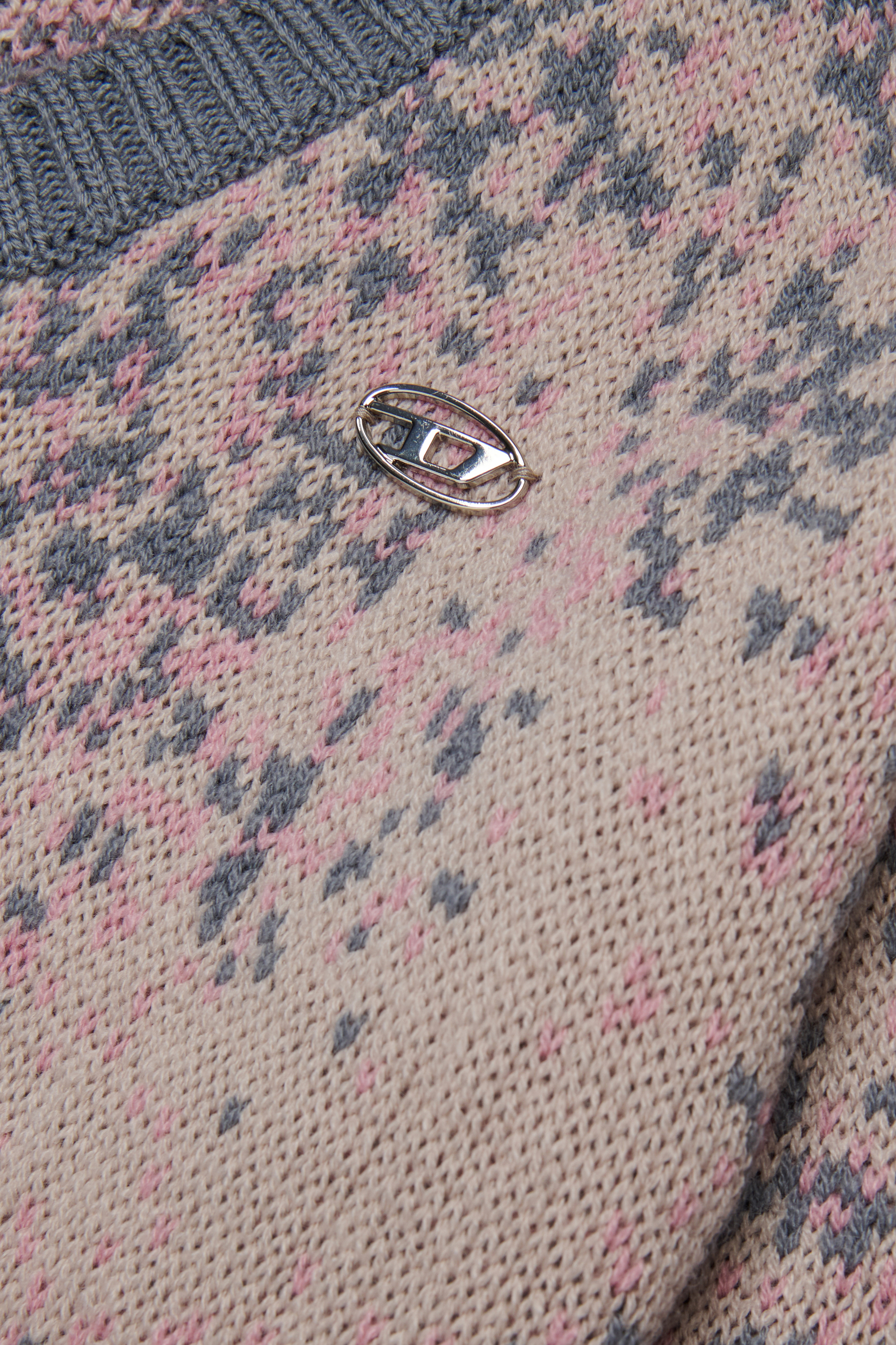Diesel - KMRENZA, Woman's Wool sweater with V-neck in Pink - 5