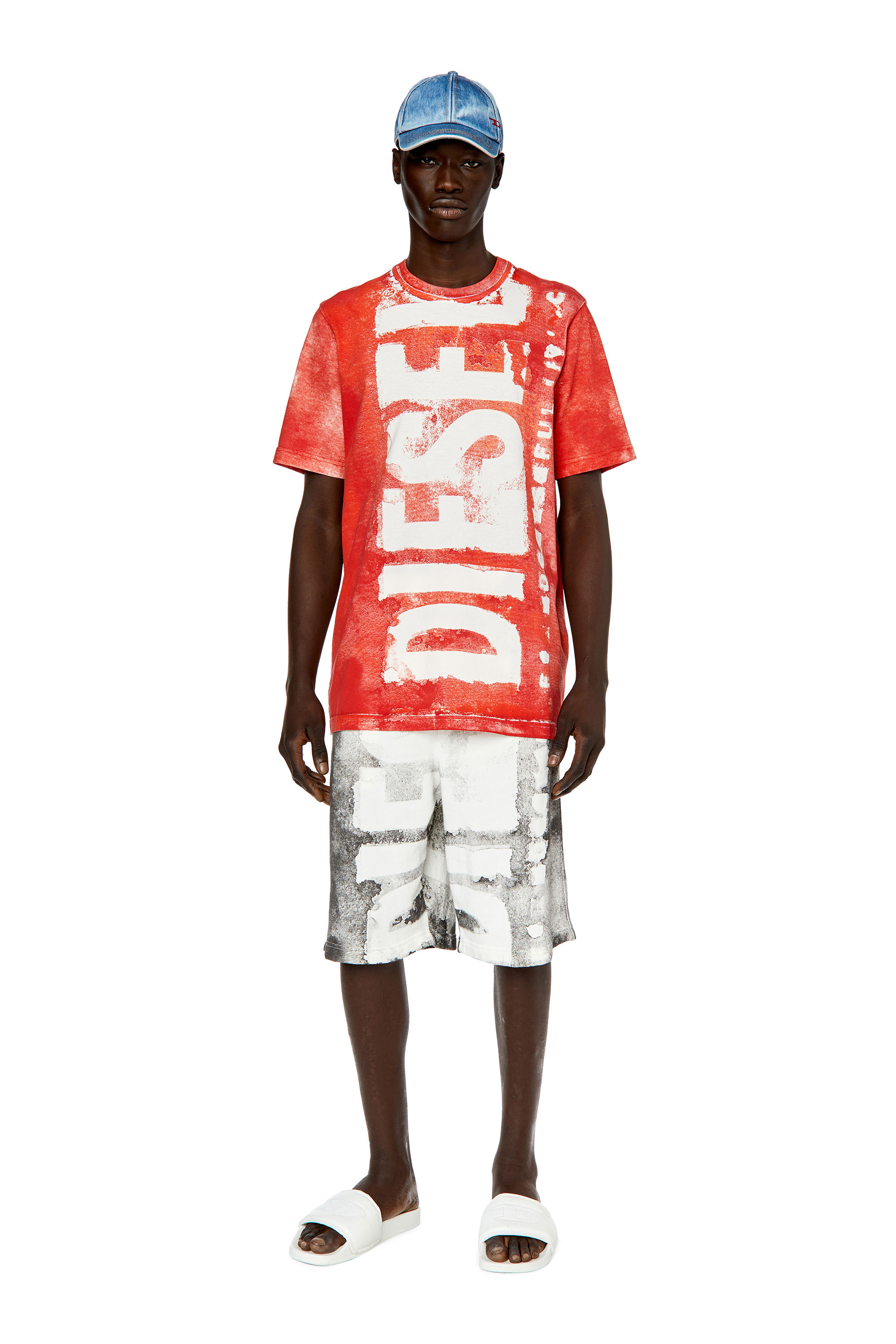 Diesel - T-JUST-G12, Man T-shirt with bleeding logo in Red - Image 2