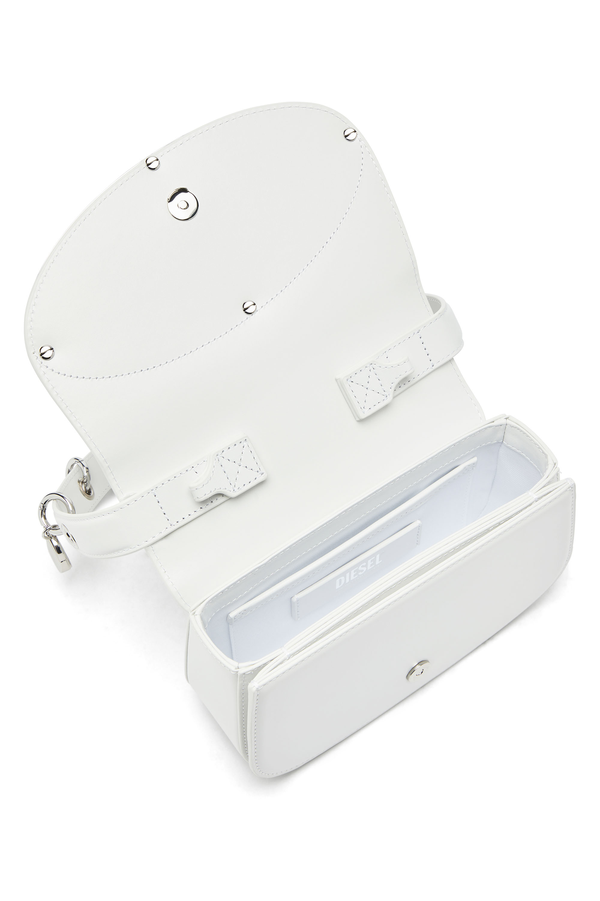 Diesel - 1DR, Woman's 1DR -Iconic shoulder bag in leather with handle charms in White - 3