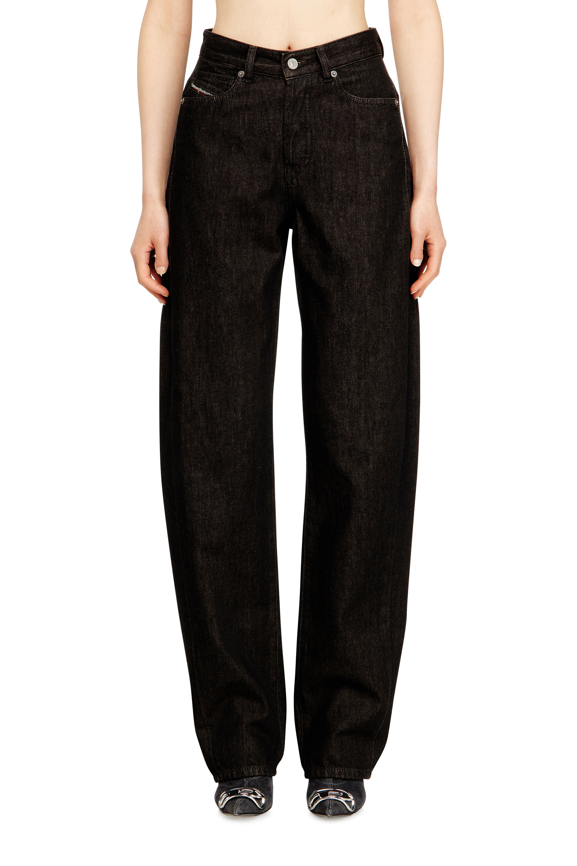 Diesel - Woman's Relaxed Jeans 1974 D-Ellz 09N25, Black/Dark grey - 3